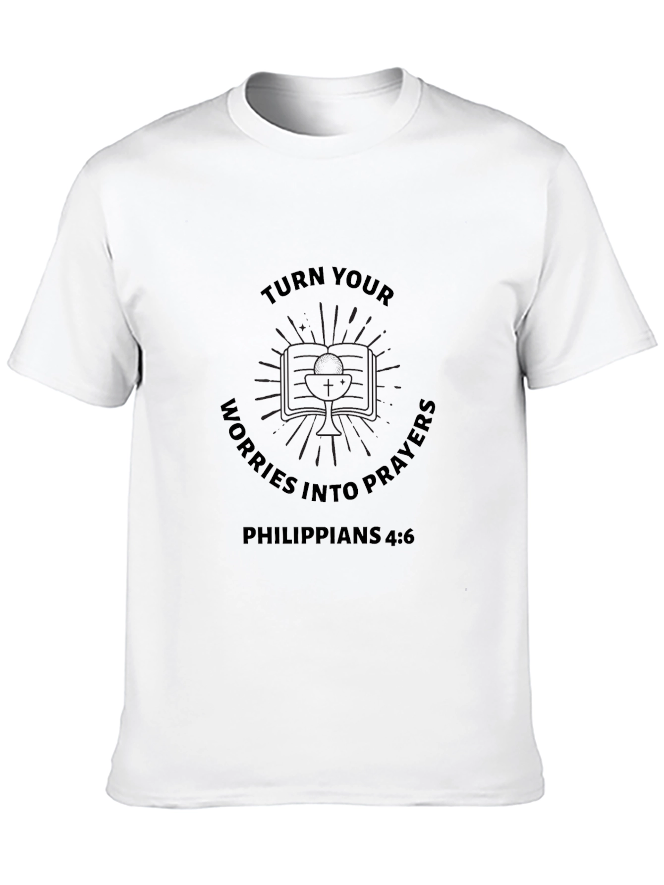 Turn Worries Into Prayers Black Graphic Tee
