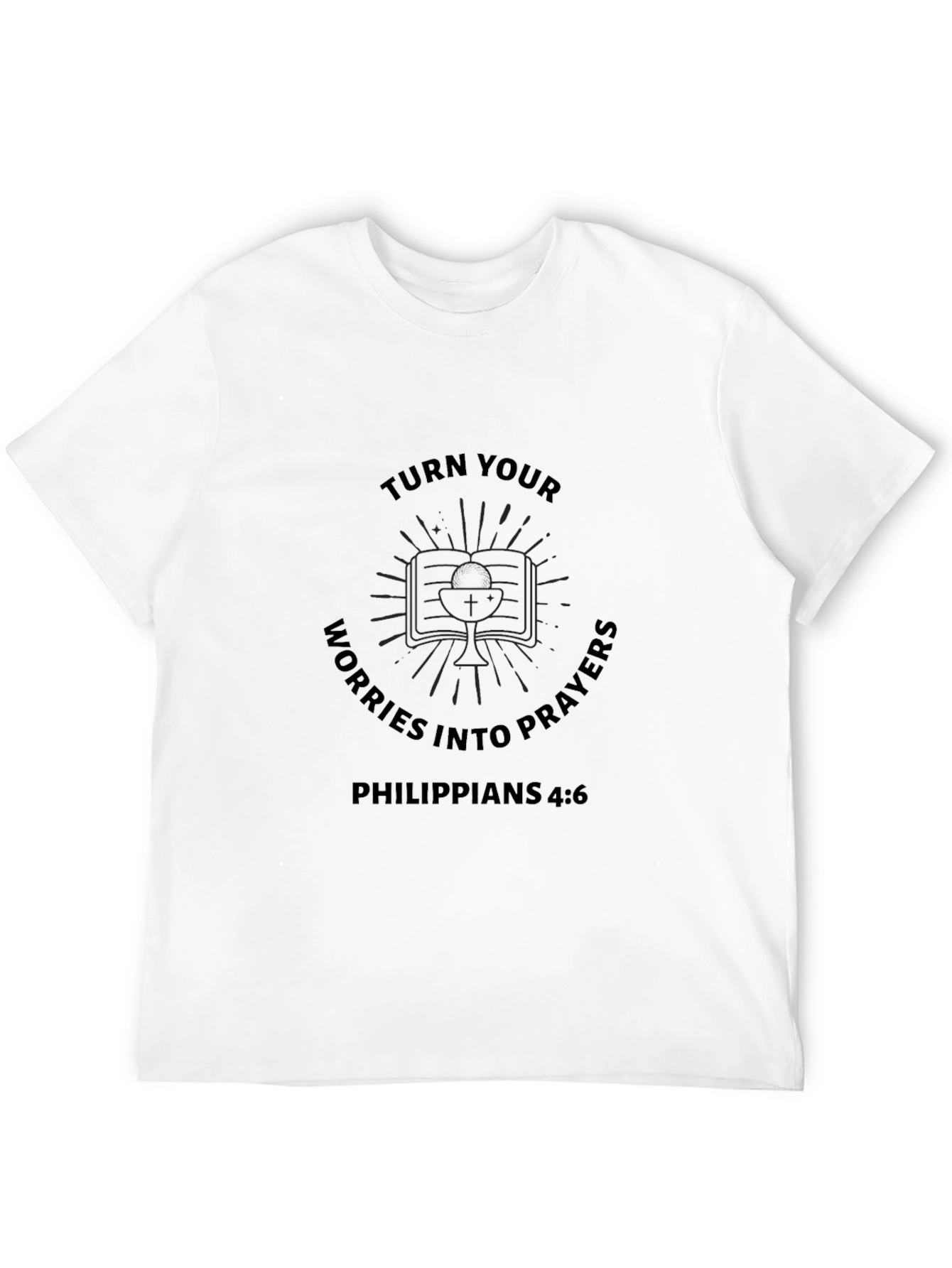 Turn Worries Into Prayers Black Graphic Tee