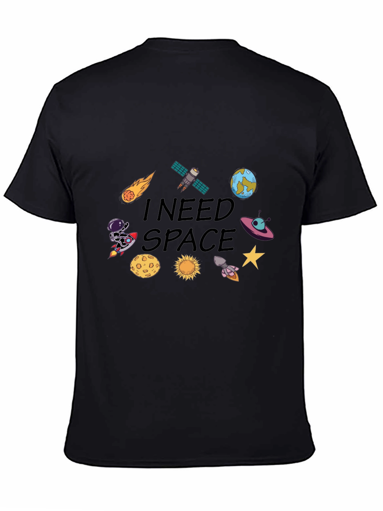 I Need Space Graphic T-Shirt - Mens Black Tee
