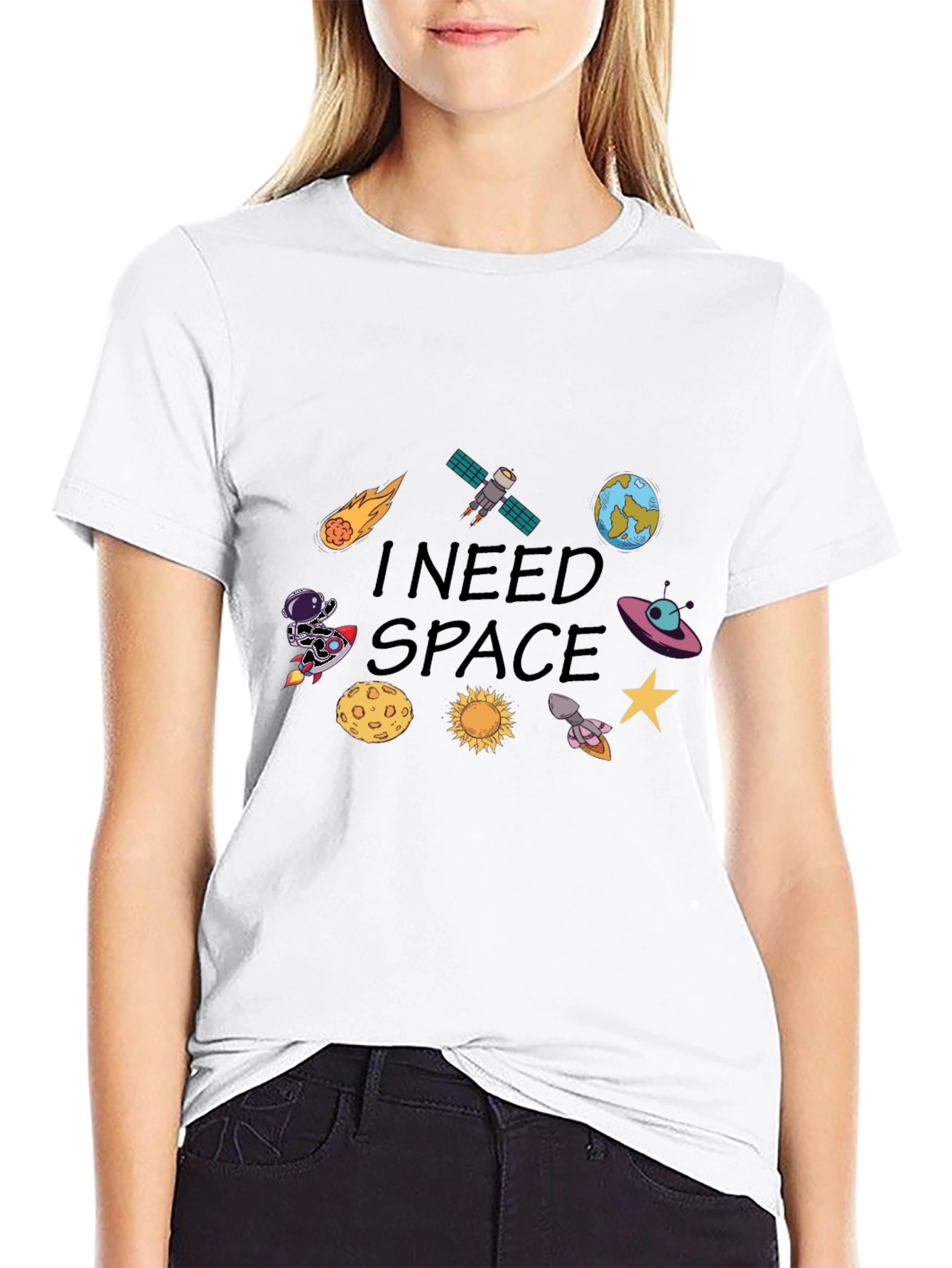 I Need Space Graphic T-Shirt - Mens Black Tee