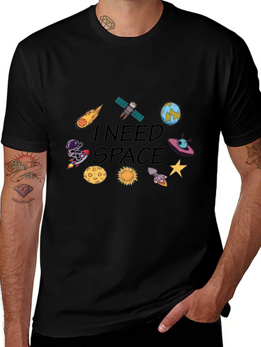 I Need Space Graphic T-Shirt - Mens Black Tee