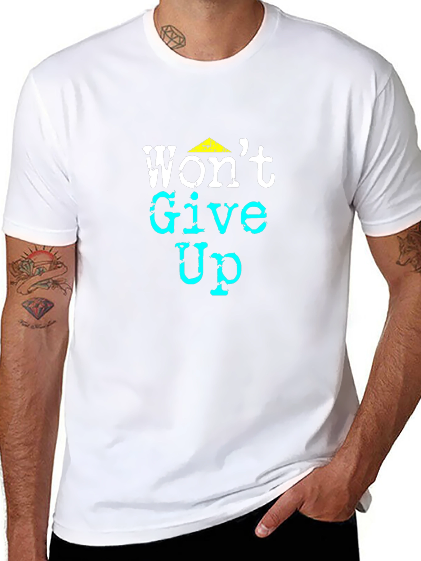 Wont Give Up Black Graphic Tee