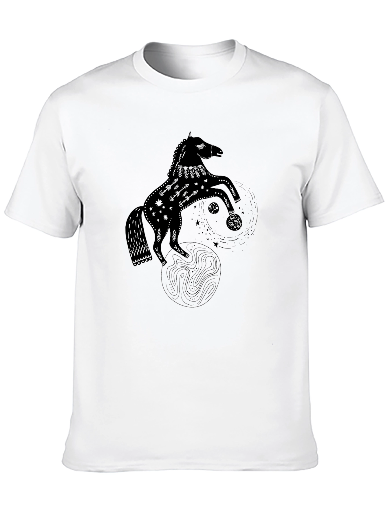 Black Horse Graphic Tee - Stylish Mens T-Shirt