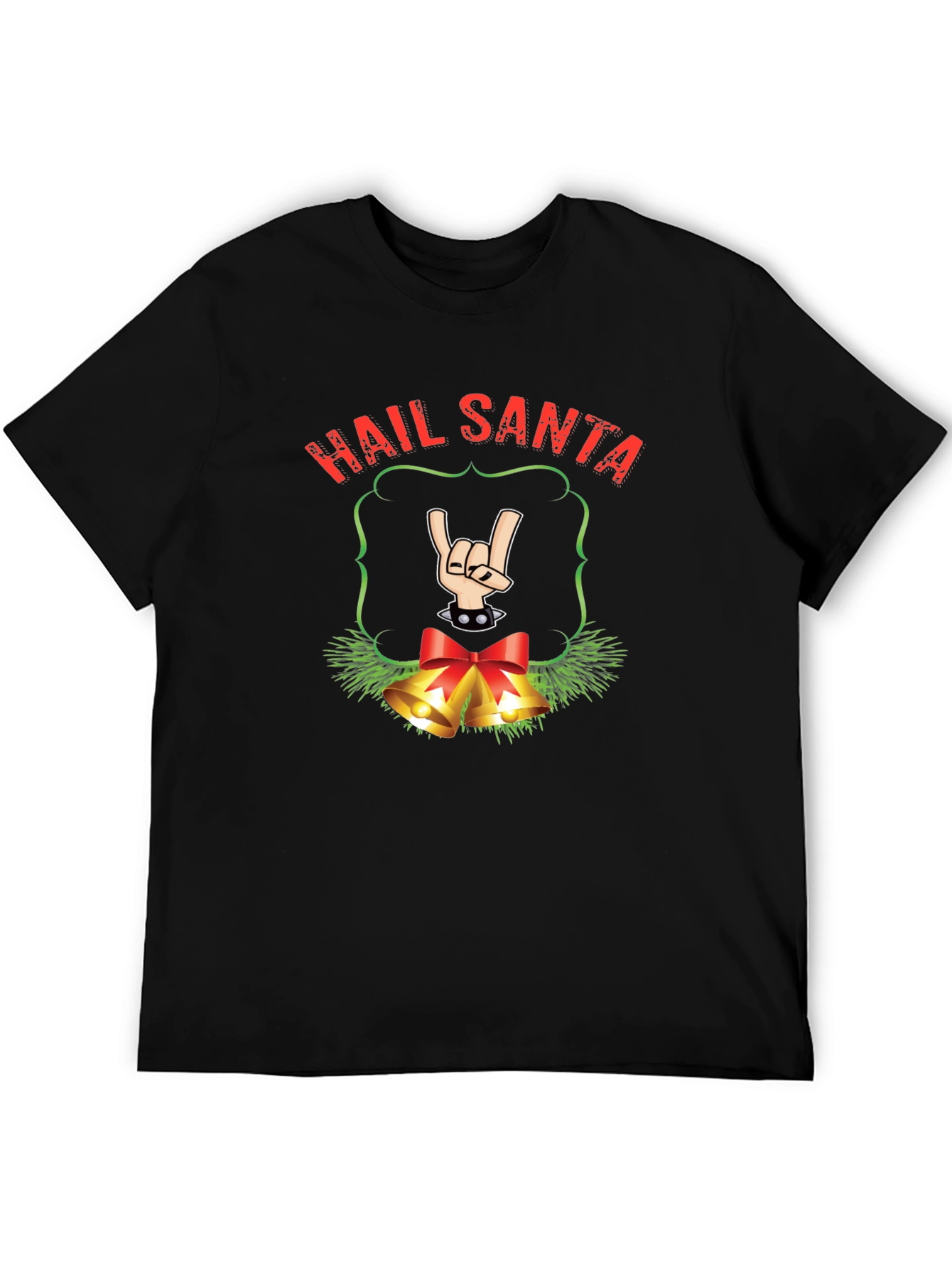 Hail Santa Rock n Roll Christmas T-Shirt