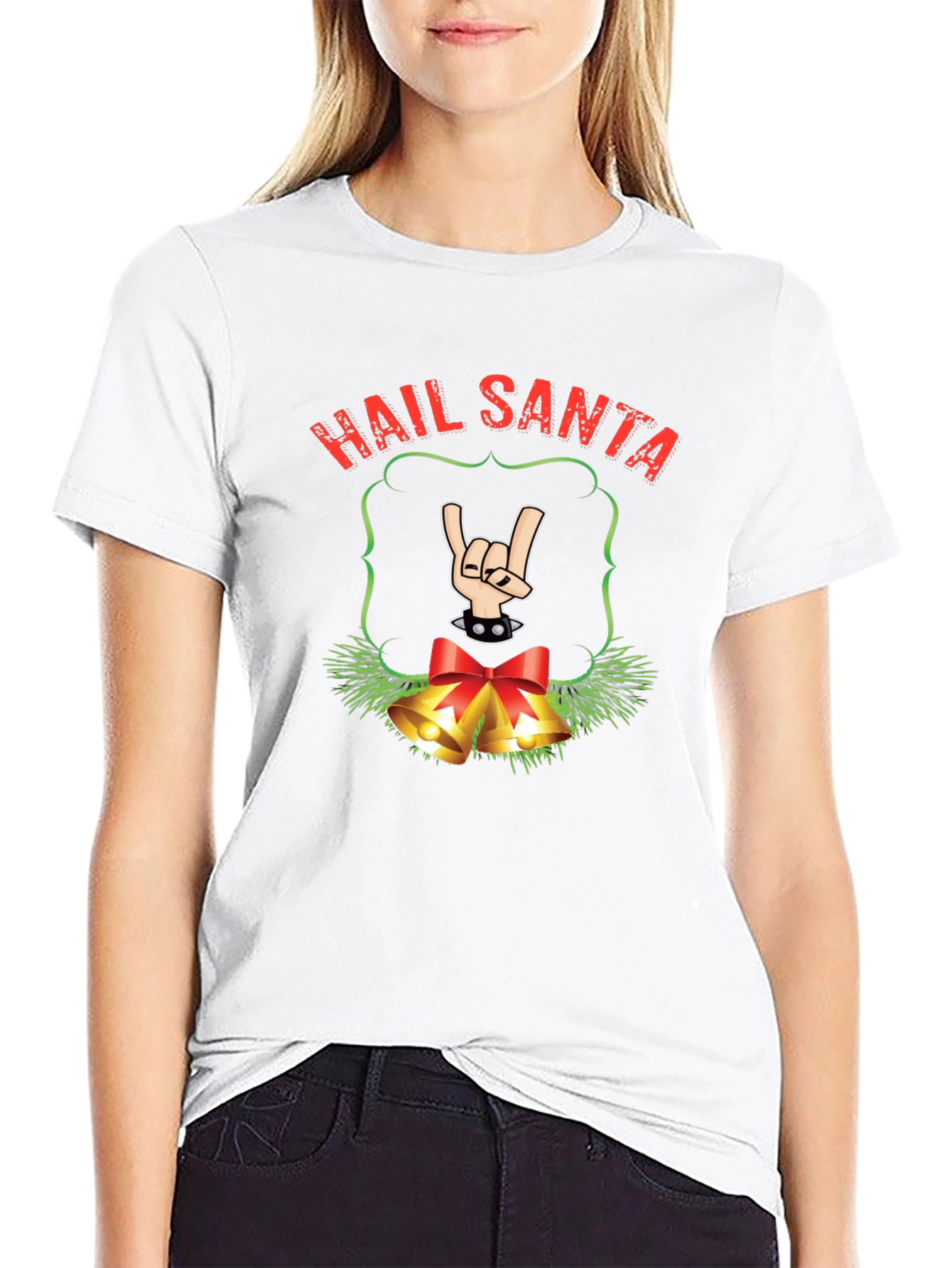 Hail Santa Rock n Roll Christmas T-Shirt