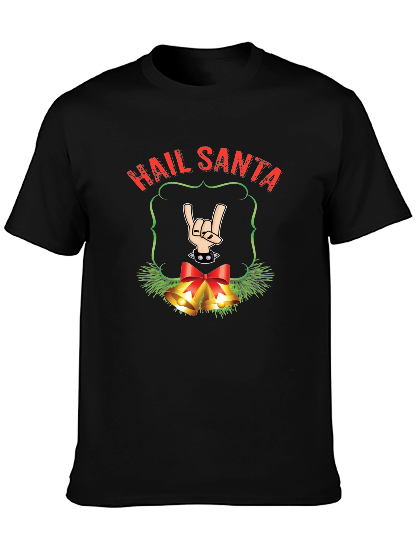 Hail Santa Rock n Roll Christmas T-Shirt