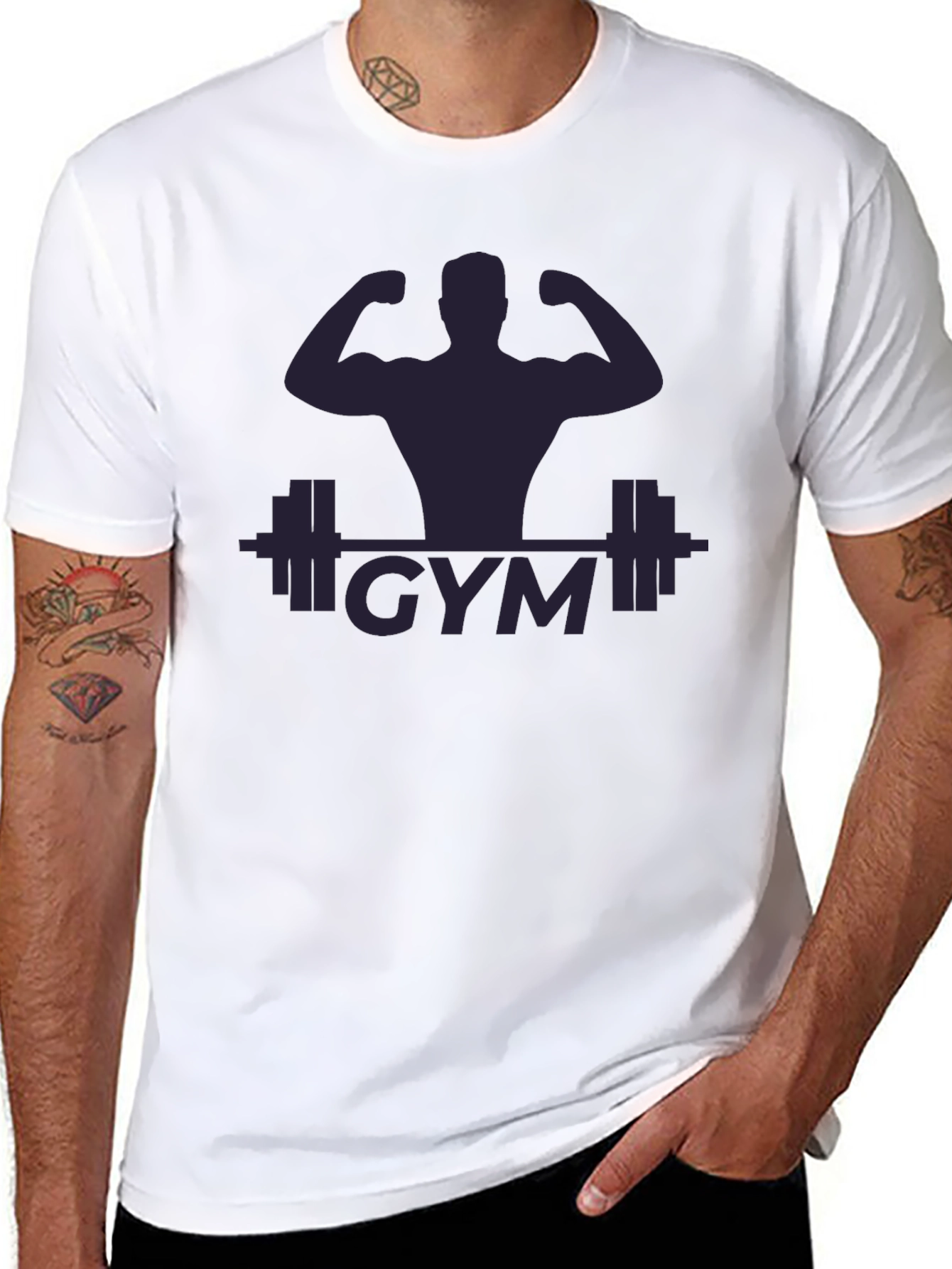 Mens Black Gym Graphic T-Shirt