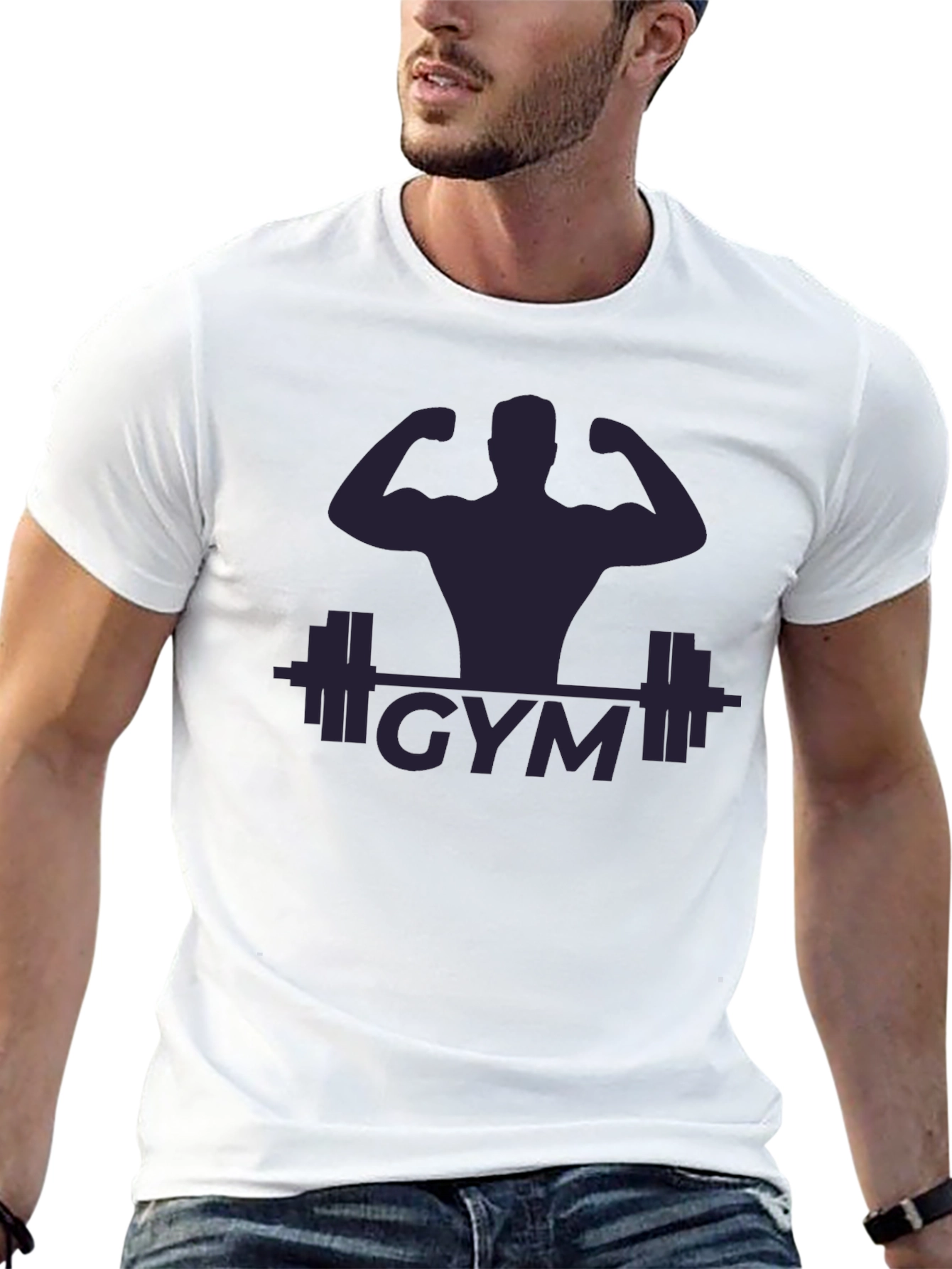 Mens Black Gym Graphic T-Shirt