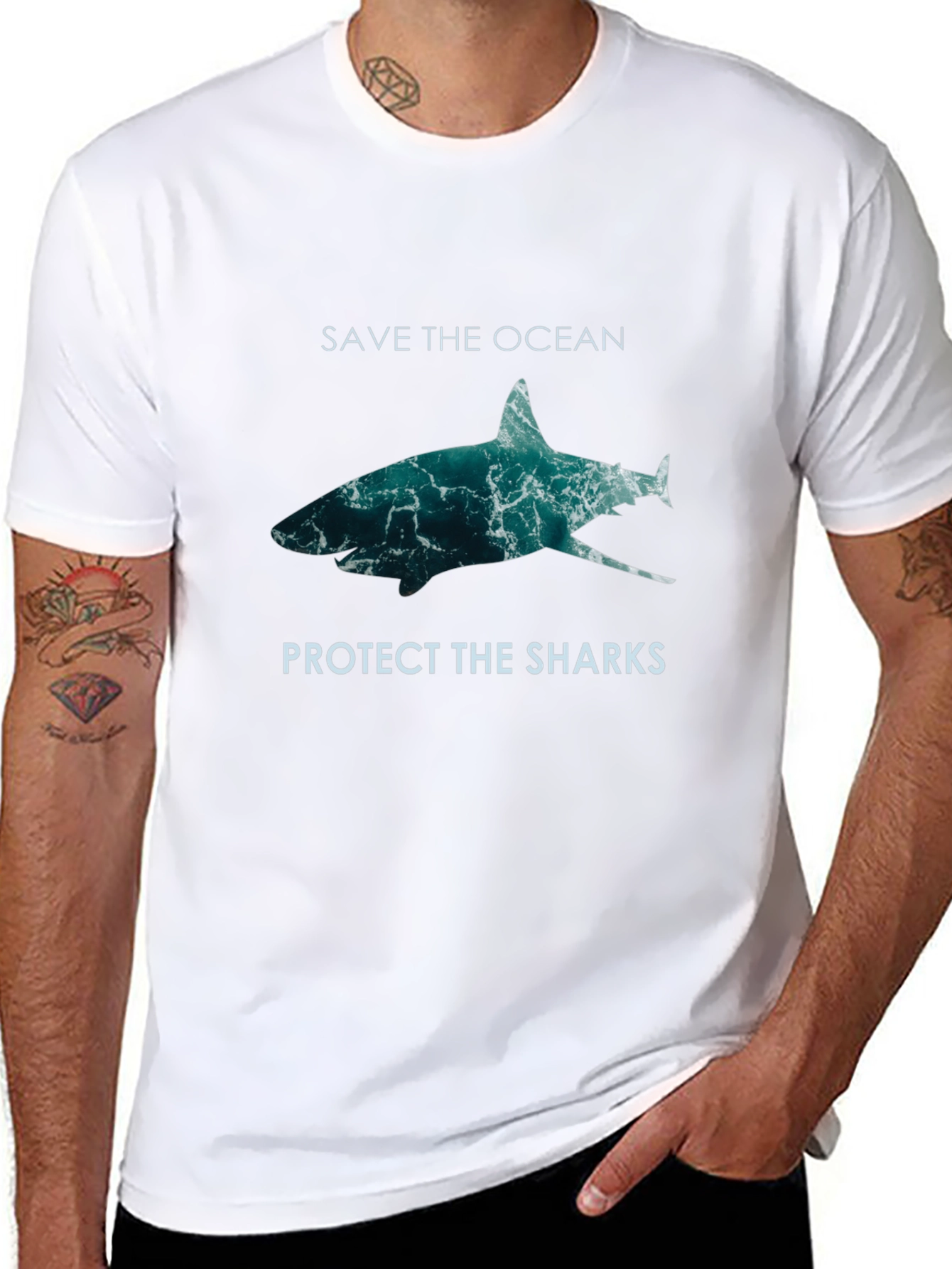 Save the Ocean Protect Sharks Graphic Tee