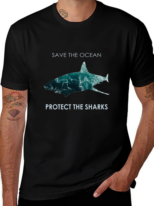 Save the Ocean Protect Sharks Graphic Tee