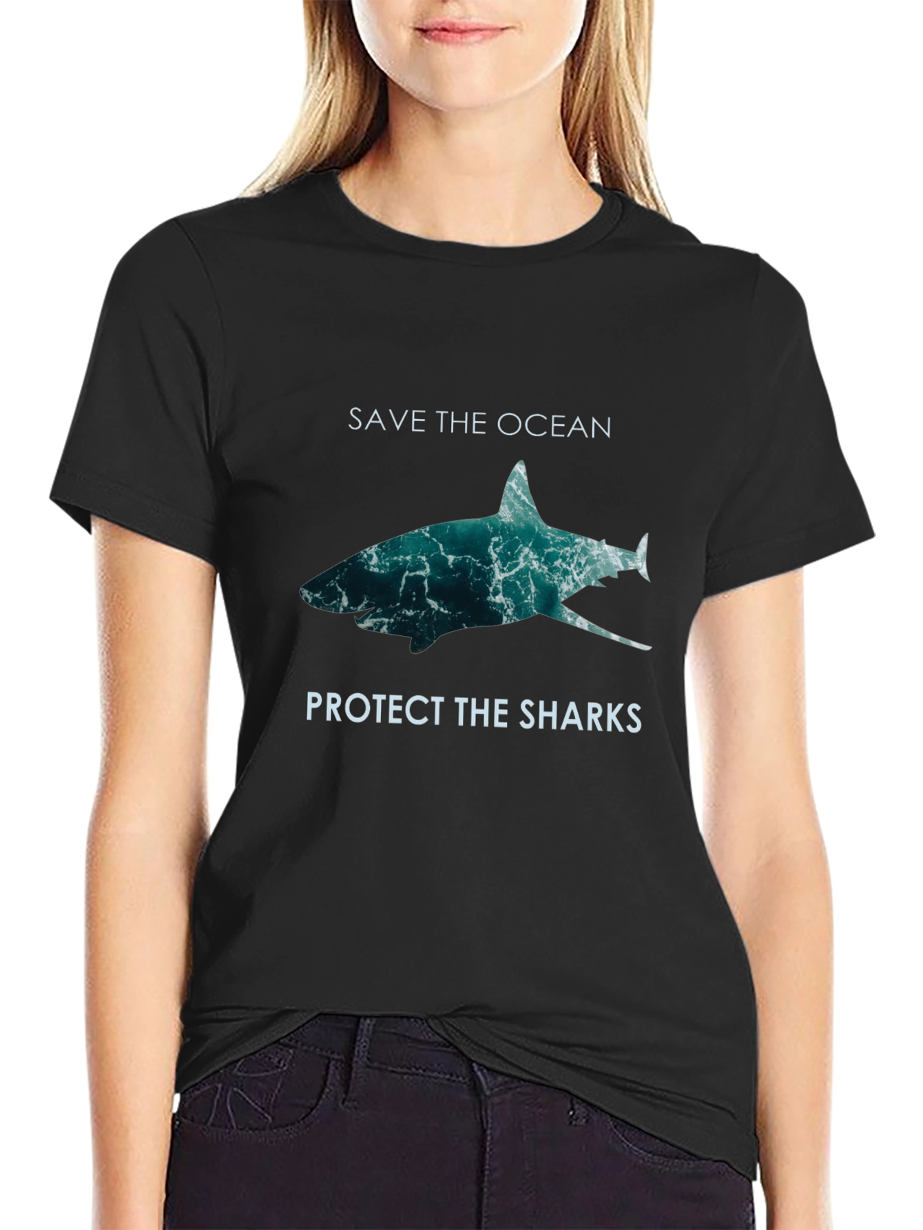 Save the Ocean Protect Sharks Graphic Tee