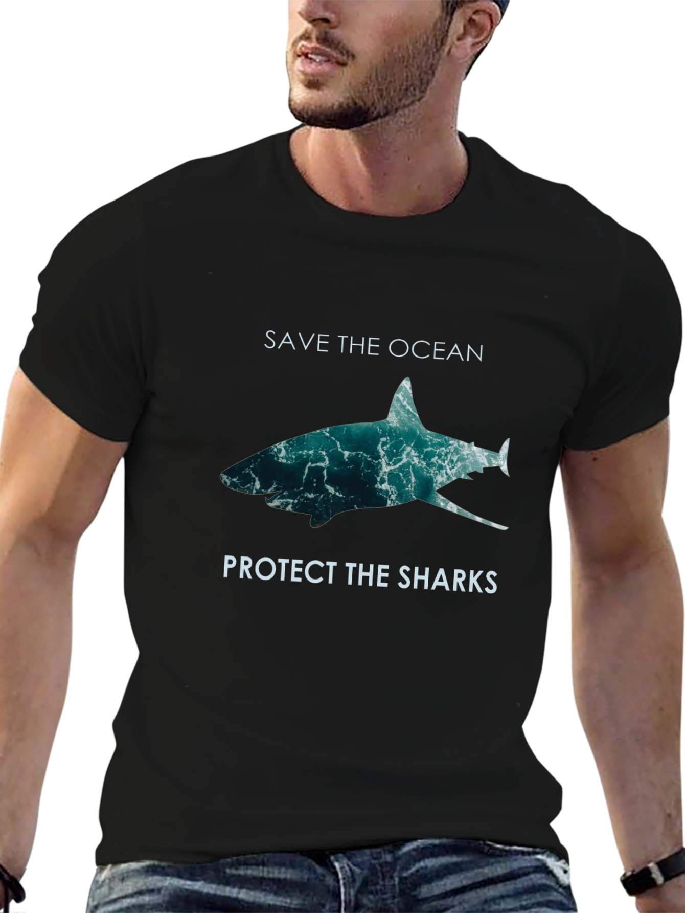 Save the Ocean Protect Sharks Graphic Tee