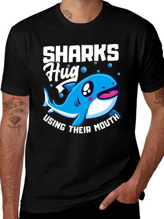 Sharks Hug with Their Mouth T-Shirt Funny Animal Tee