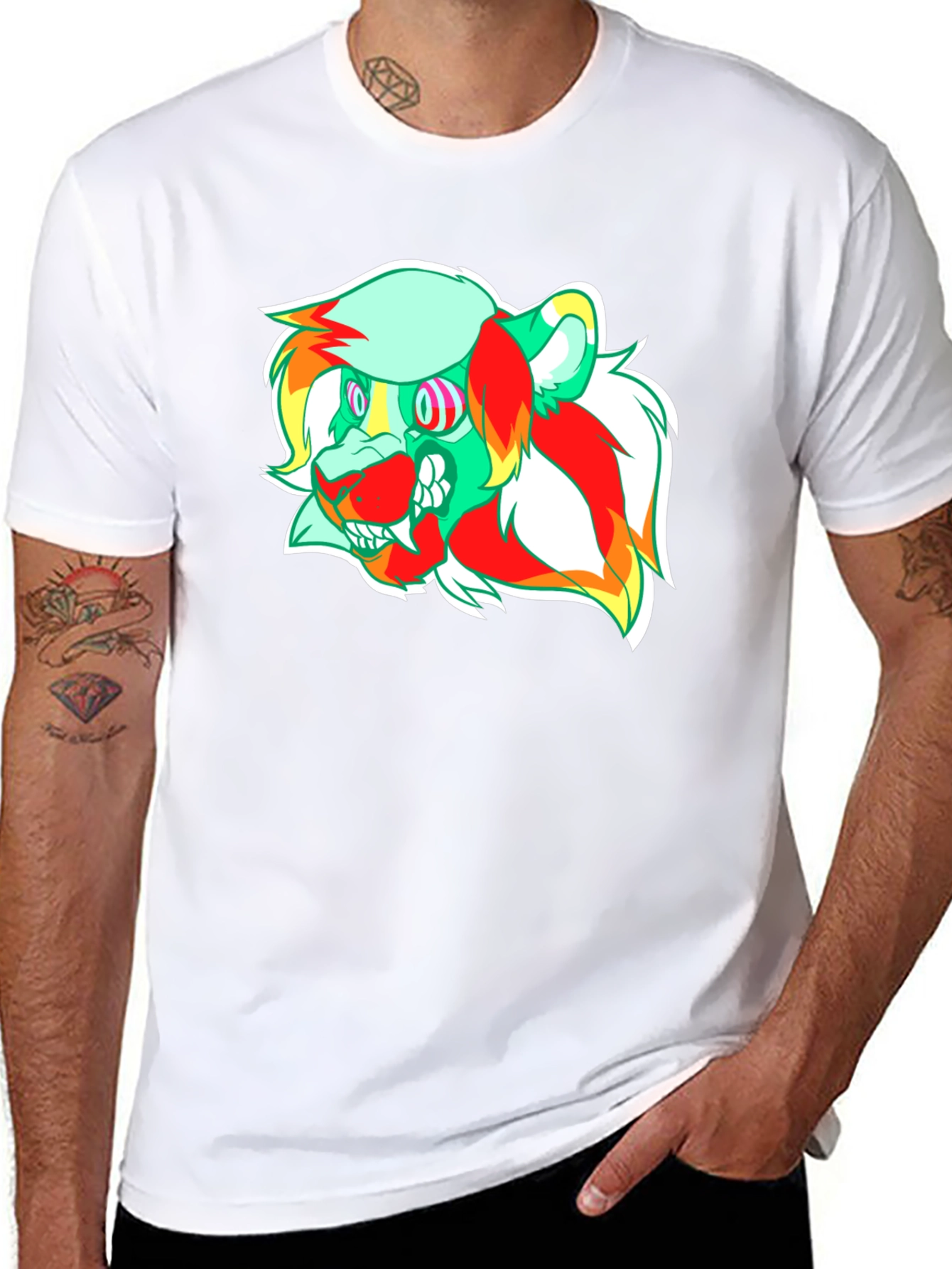 Psychedelic Lion Graphic Tee - Modern Comfort