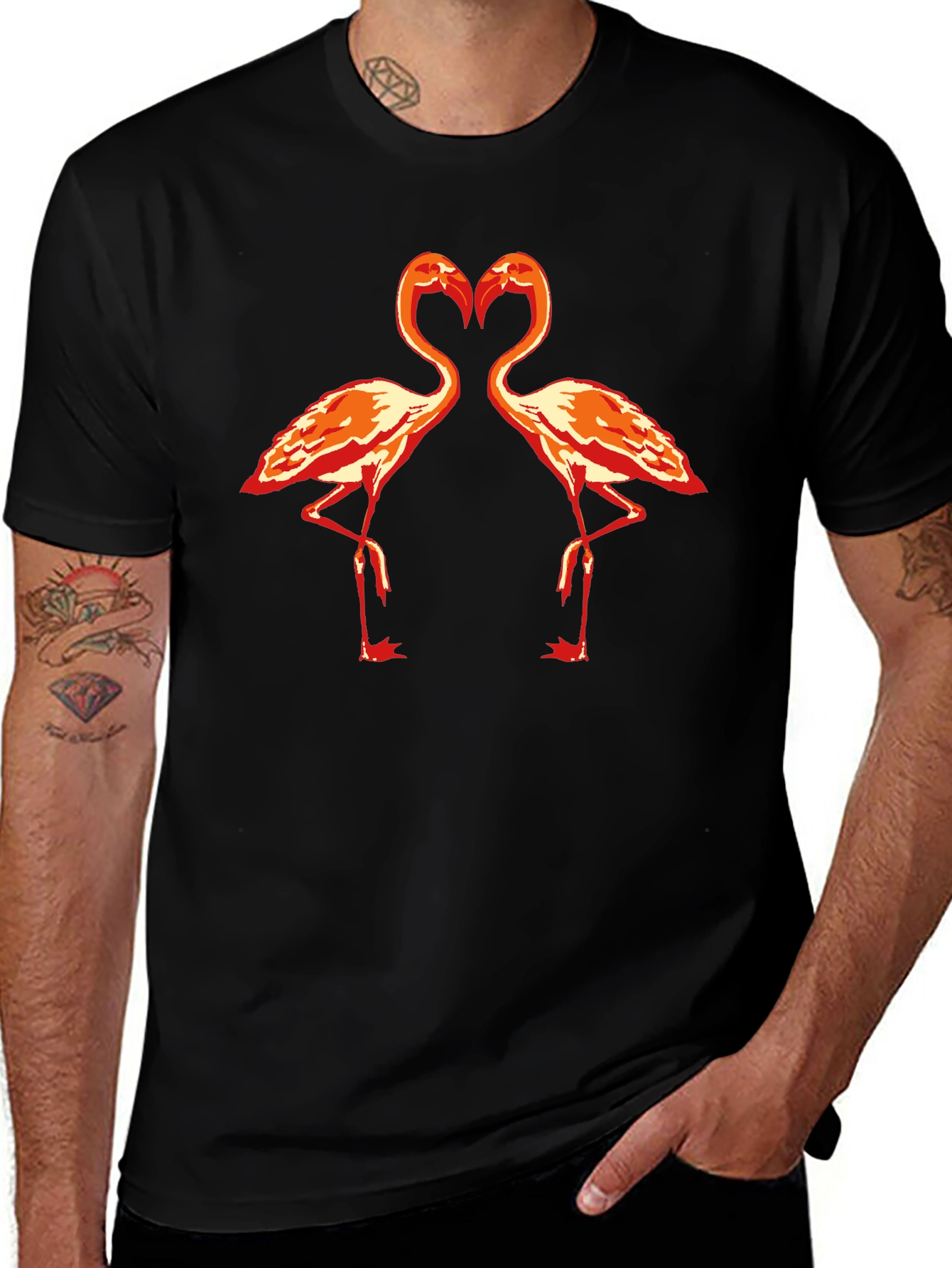Flamingo Heart Graphic T-Shirt