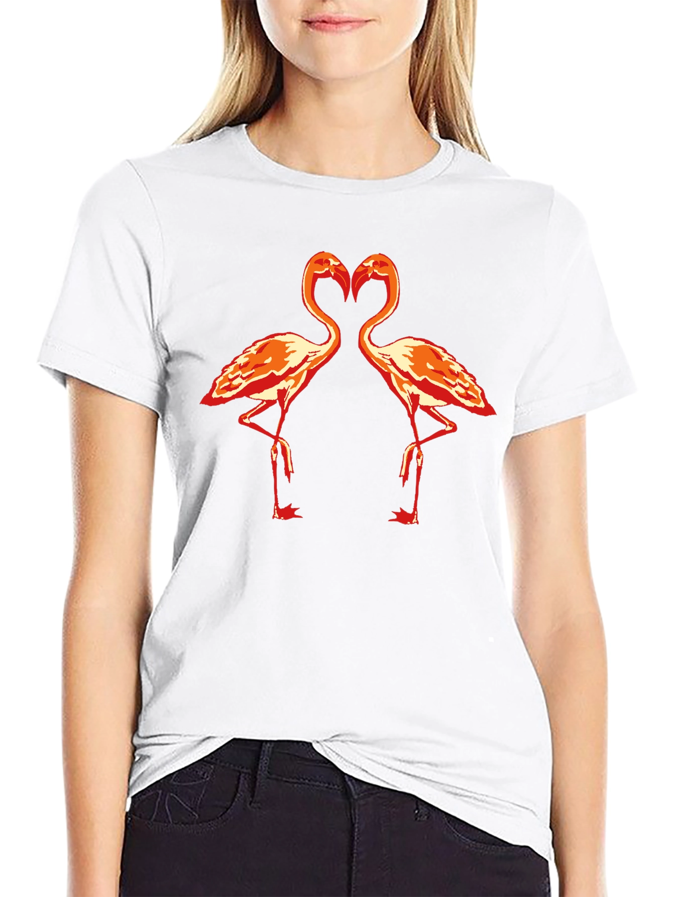Flamingo Heart Graphic T-Shirt