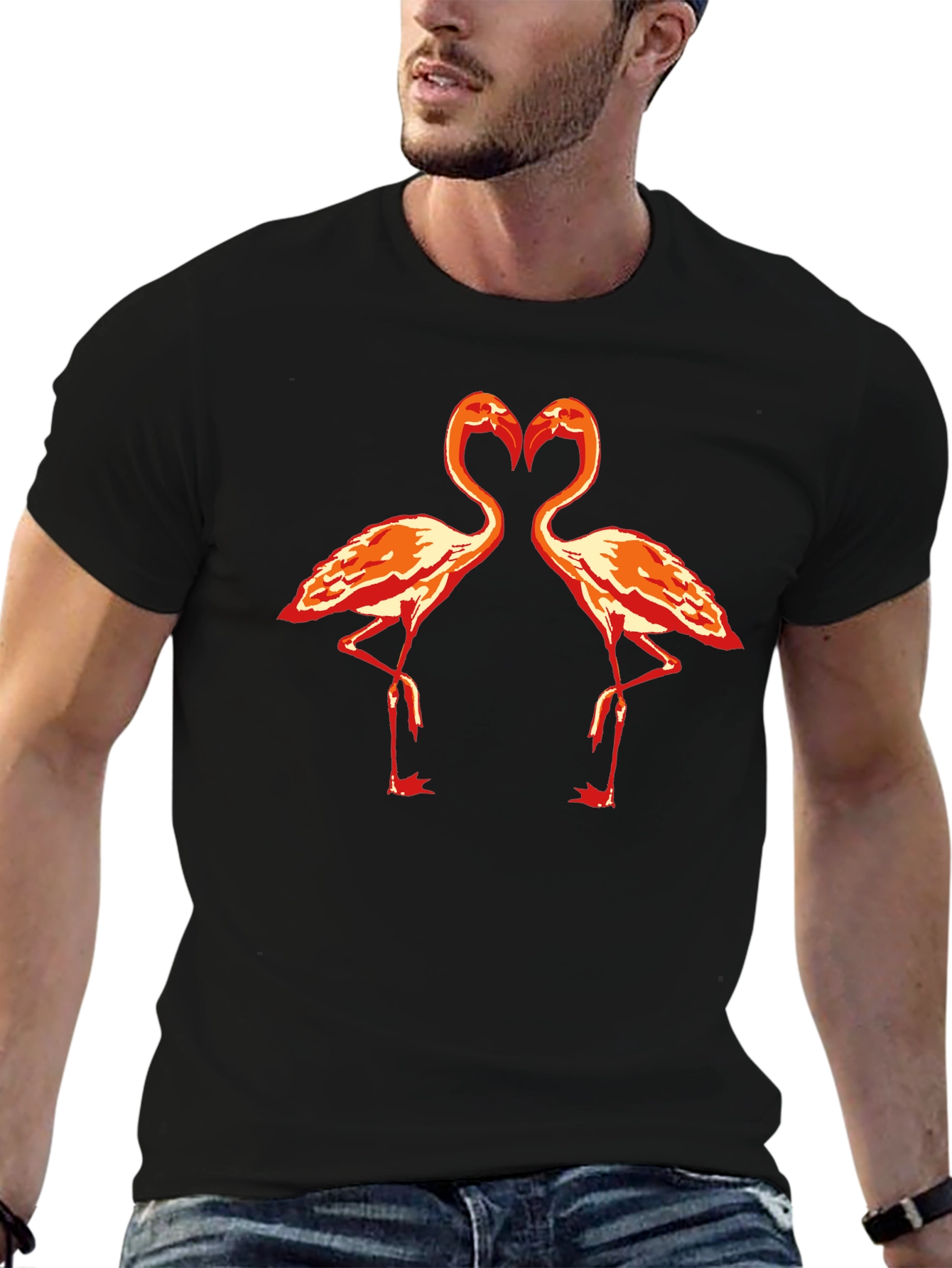 Flamingo Heart Graphic T-Shirt
