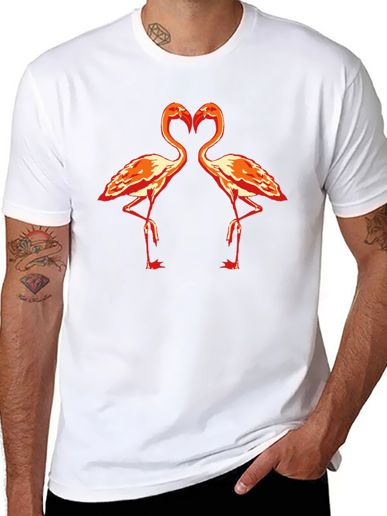 Flamingo Heart Graphic T-Shirt
