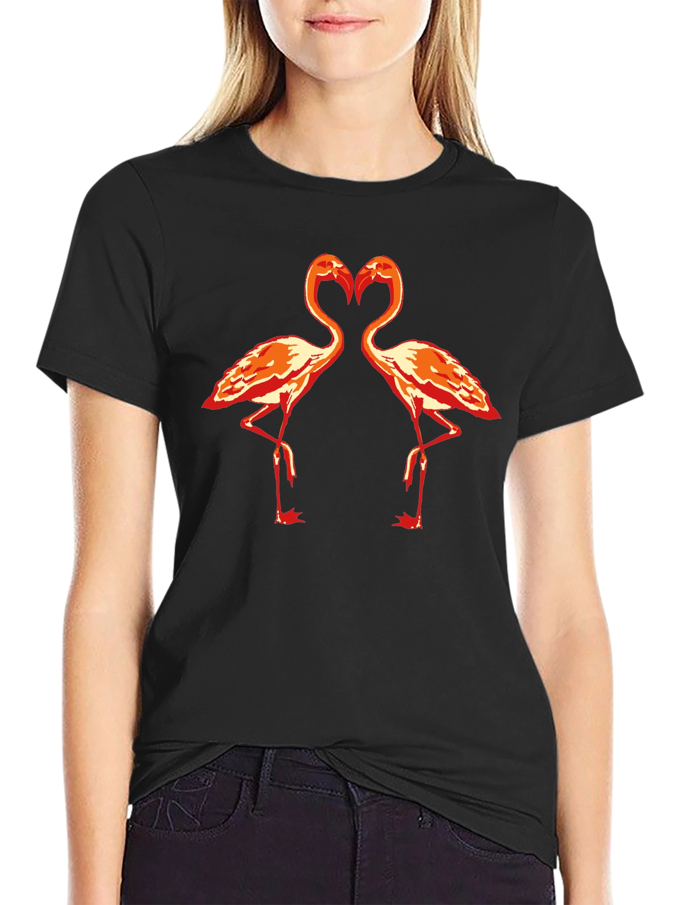 Flamingo Heart Graphic T-Shirt