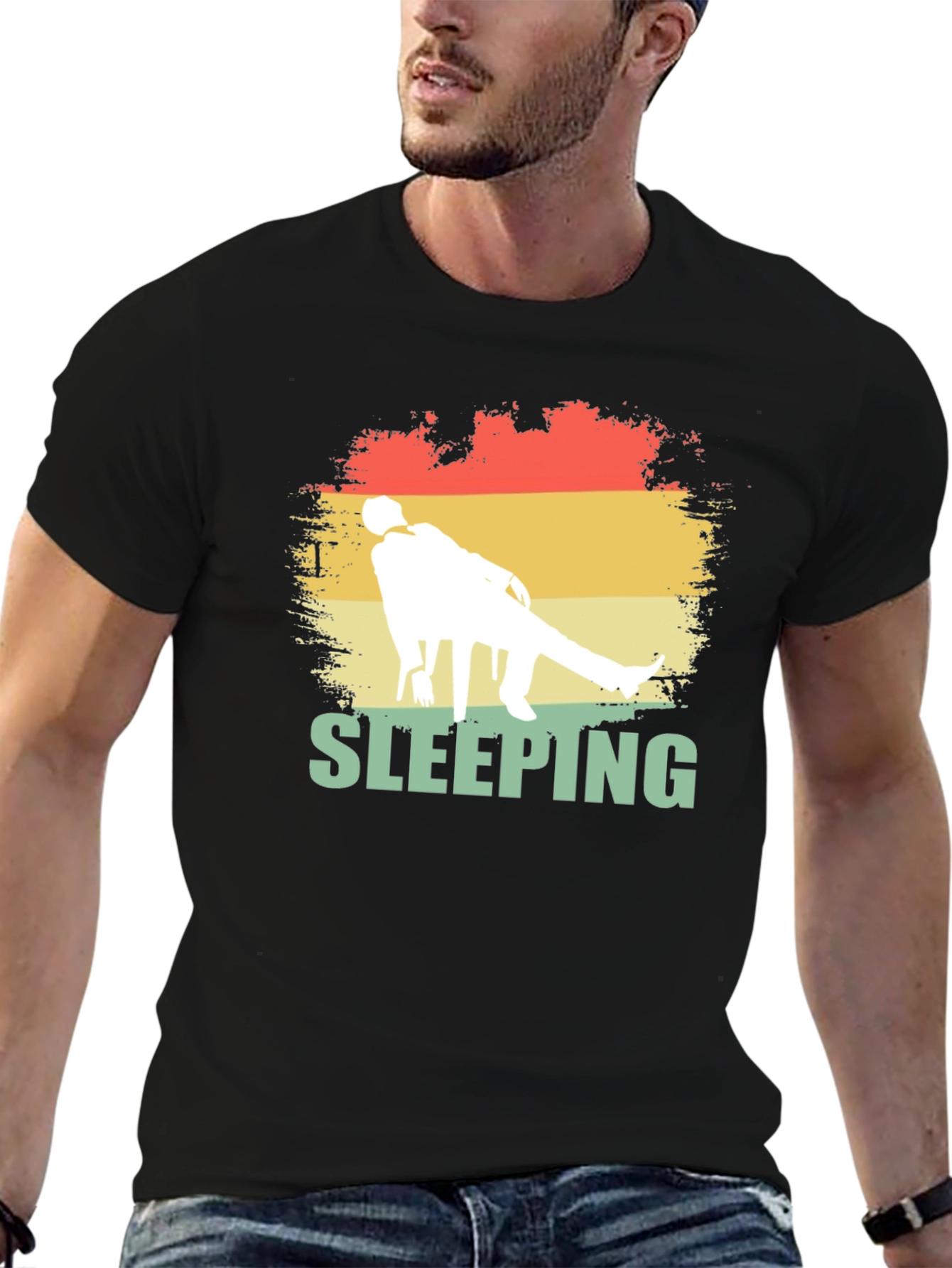 Sleeping Retro Style Graphic Tee