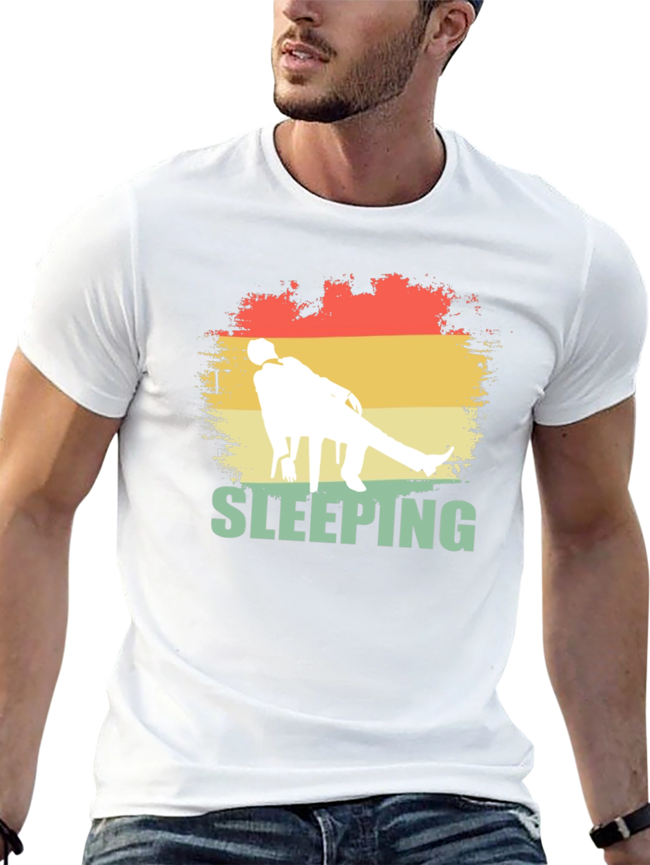 Sleeping Retro Style Graphic Tee