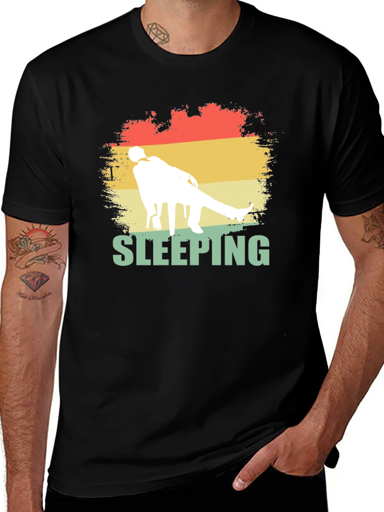 Sleeping Retro Style Graphic Tee