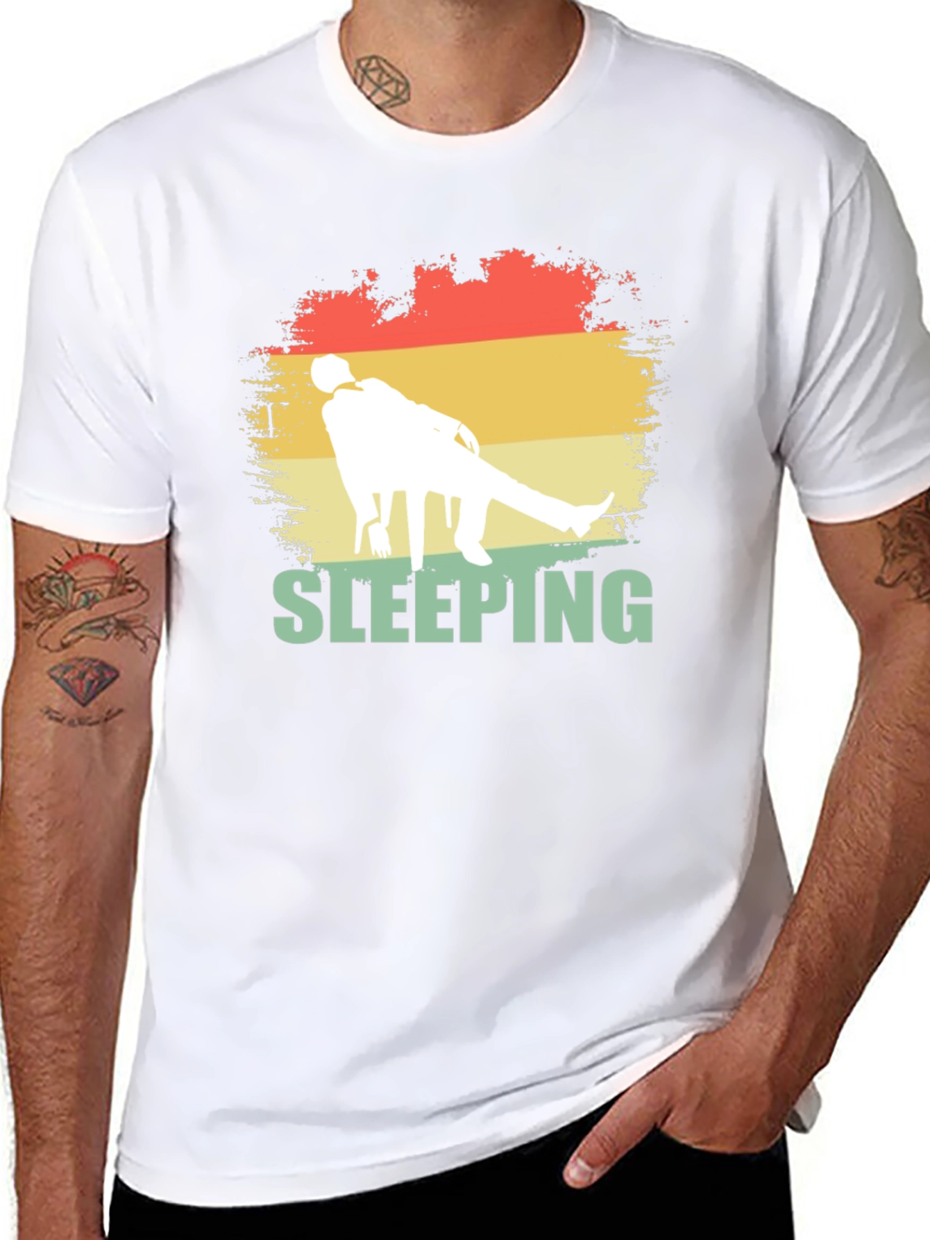 Sleeping Retro Style Graphic Tee