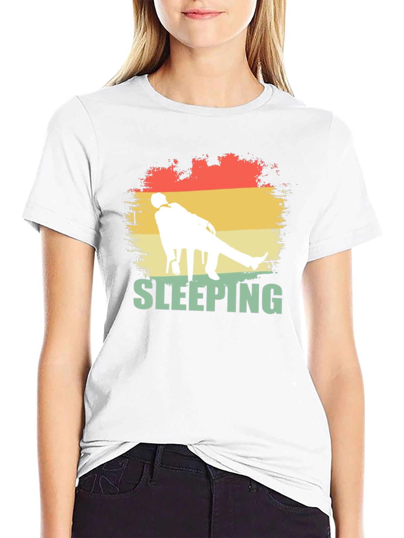 Sleeping Retro Style Graphic Tee