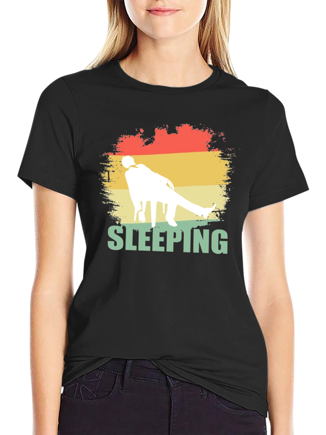 Sleeping Retro Style Graphic Tee