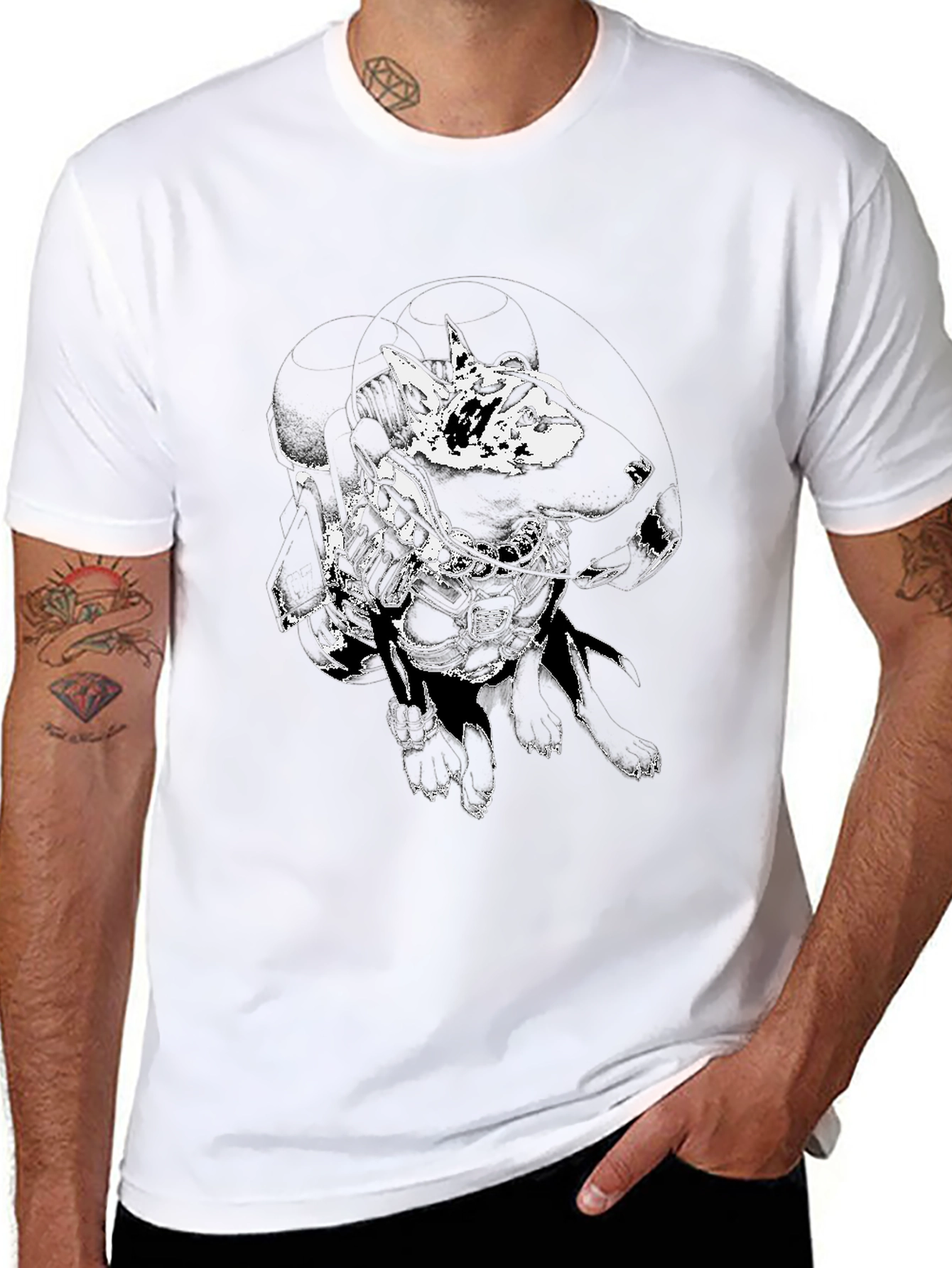 Abstract Graphic Black T-Shirt for Men