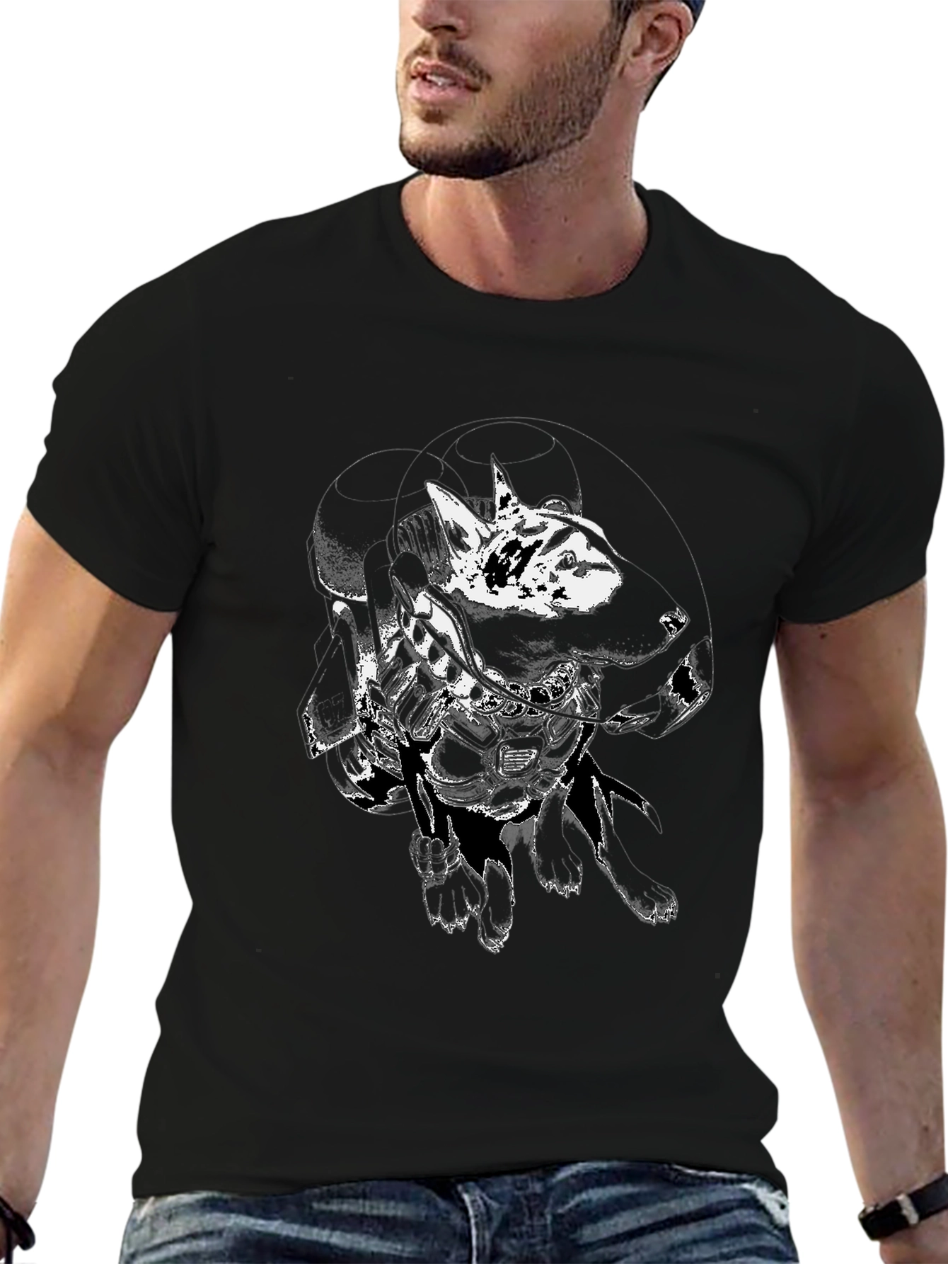 Abstract Graphic Black T-Shirt for Men