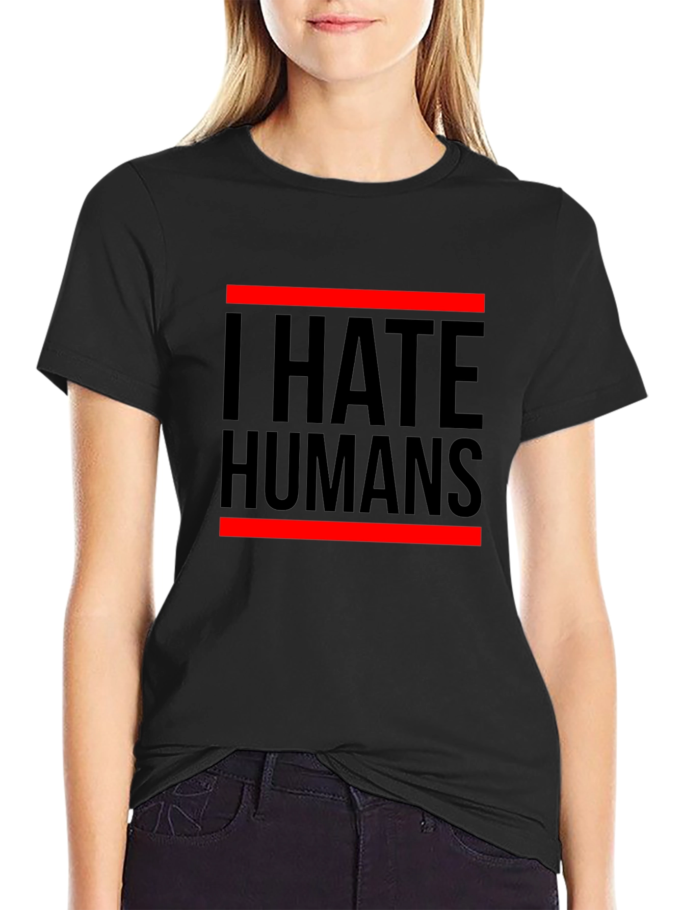 I Hate Humans Graphic Tee - Black Cotton