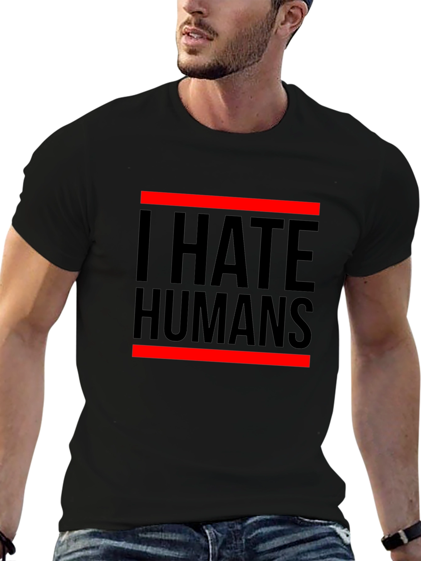 I Hate Humans Graphic Tee - Black Cotton