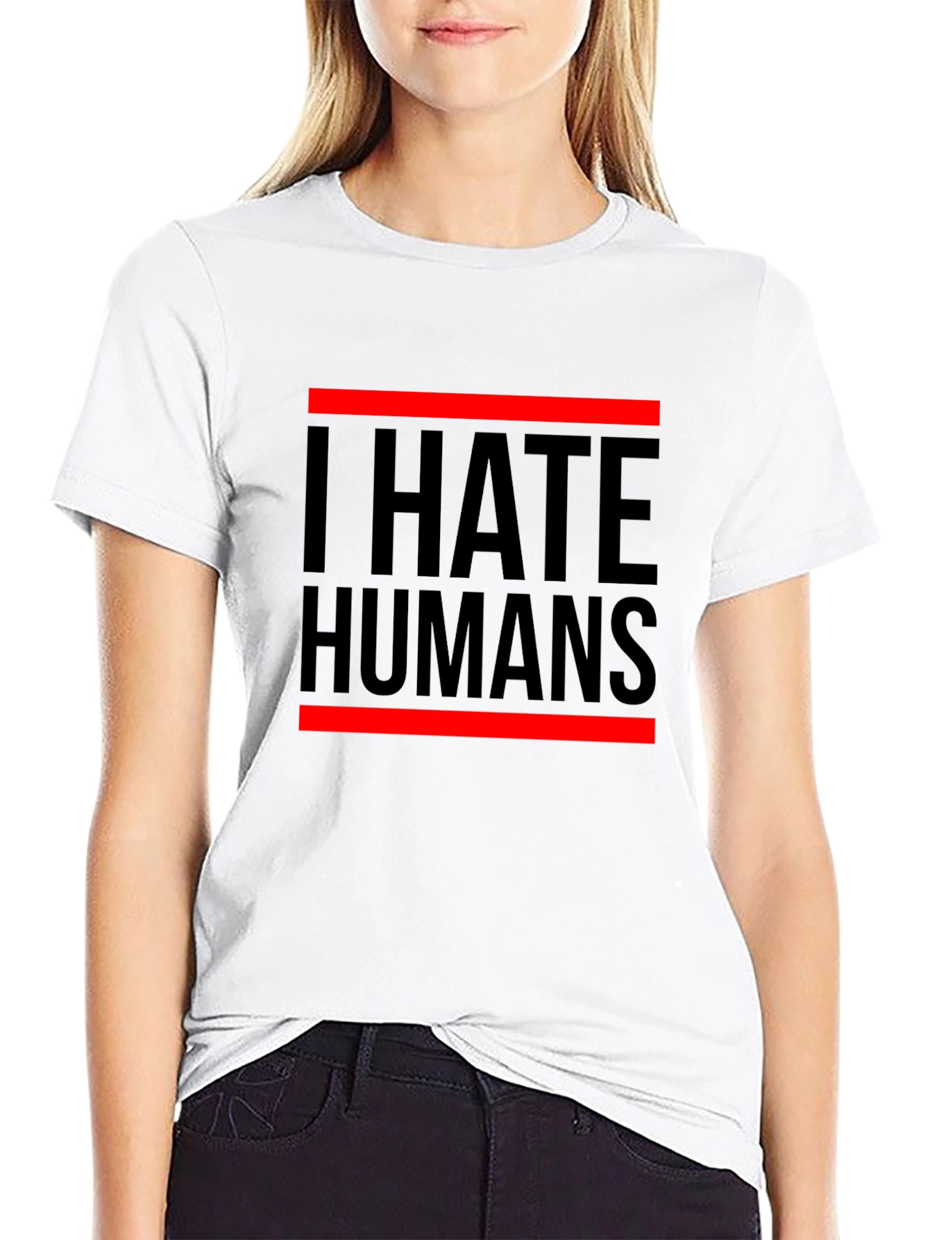 I Hate Humans Graphic Tee - Black Cotton