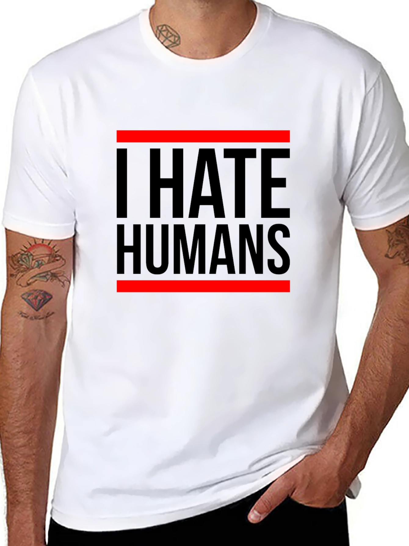 I Hate Humans Graphic Tee - Black Cotton