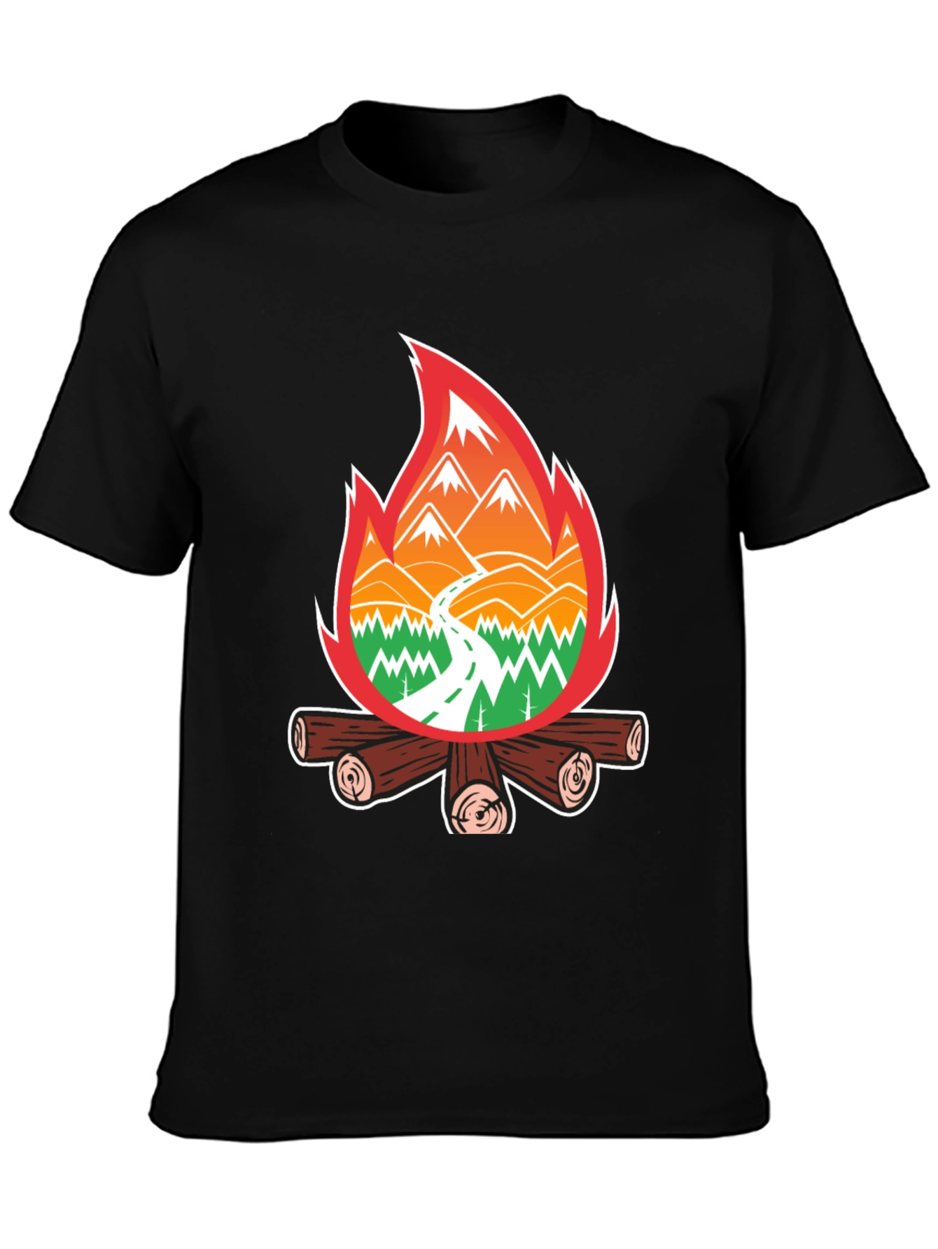 Campfire Scene Graphic Tee - Adventure Ready!