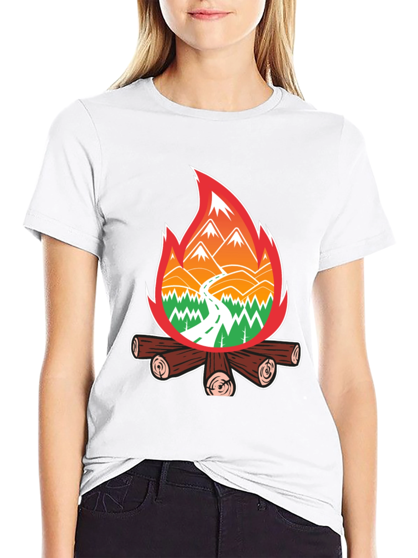 Campfire Scene Graphic Tee - Adventure Ready!