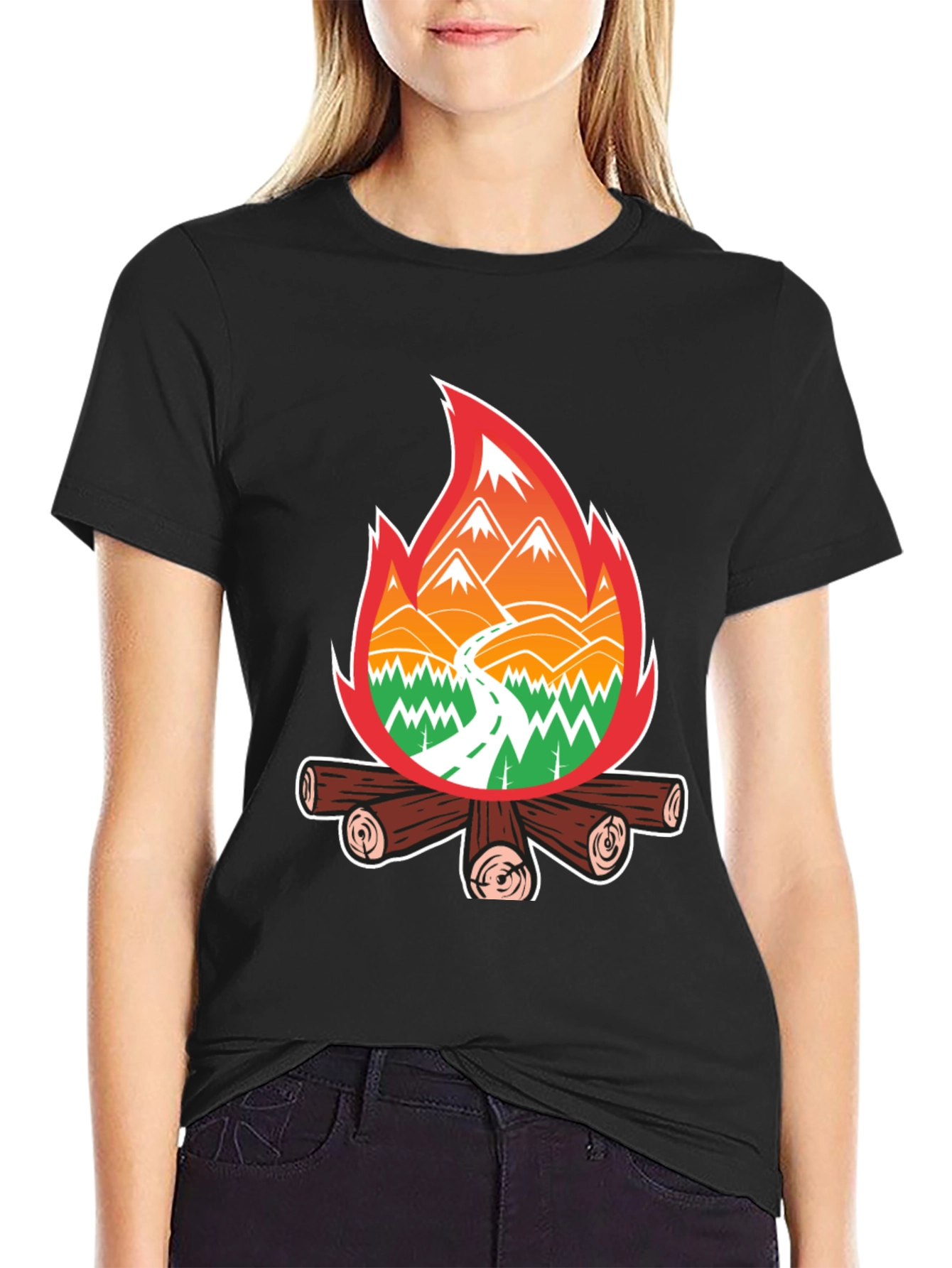 Campfire Scene Graphic Tee - Adventure Ready!