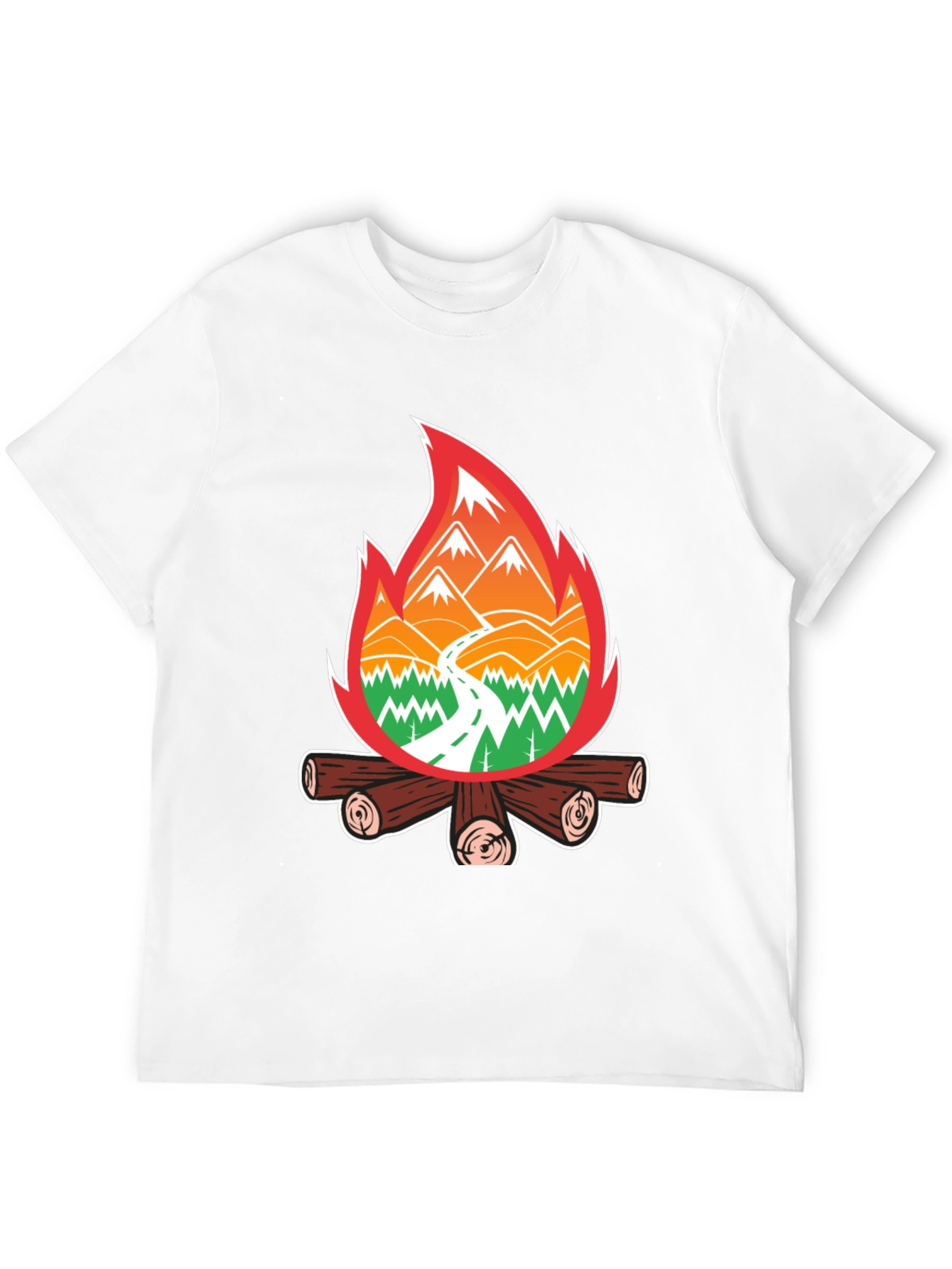 Campfire Scene Graphic Tee - Adventure Ready!