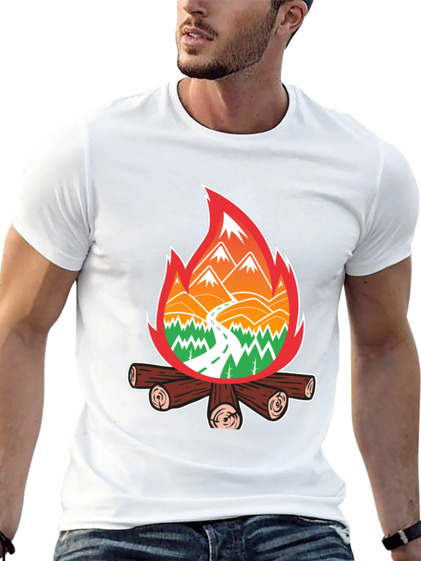 Campfire Scene Graphic Tee - Adventure Ready!