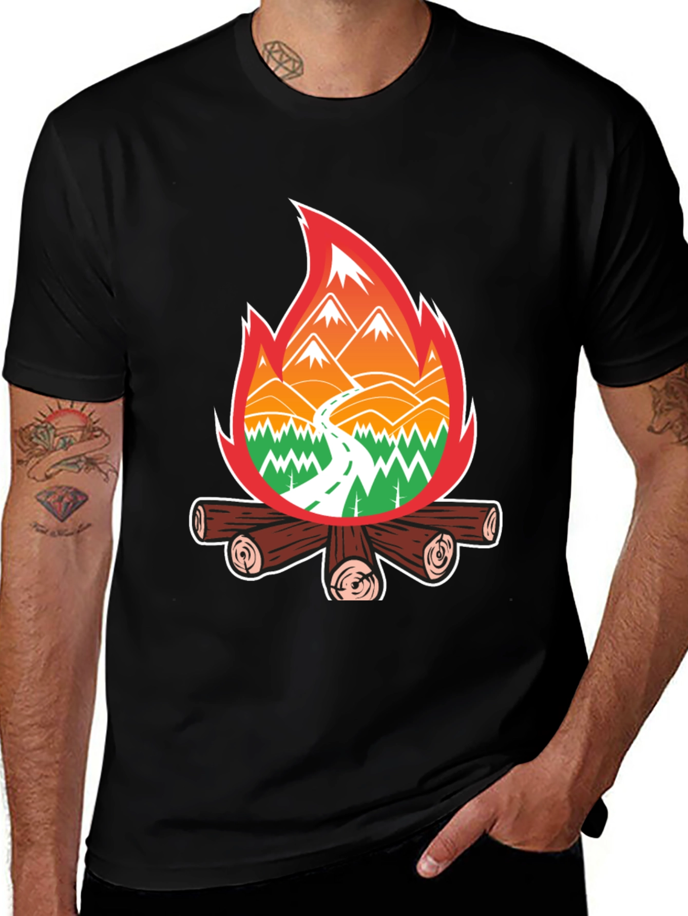 Campfire Scene Graphic Tee - Adventure Ready!