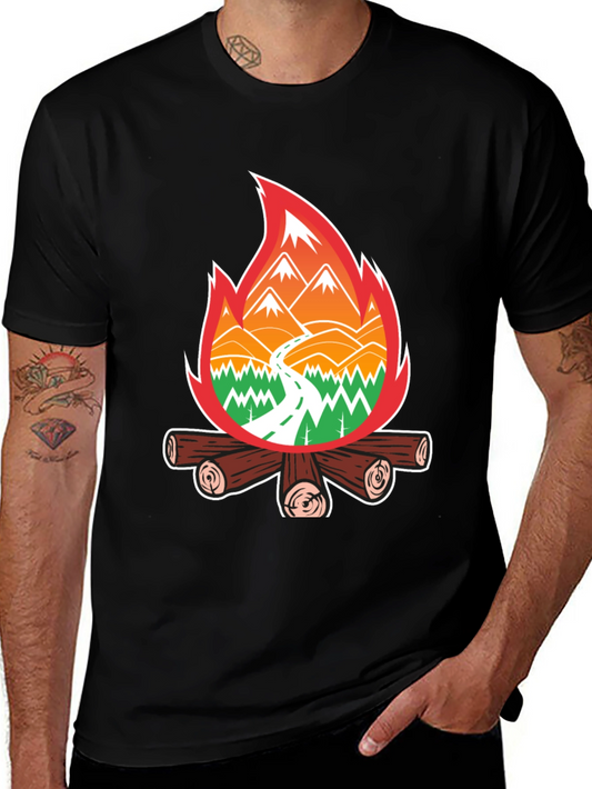 Campfire Scene Graphic Tee - Adventure Ready!