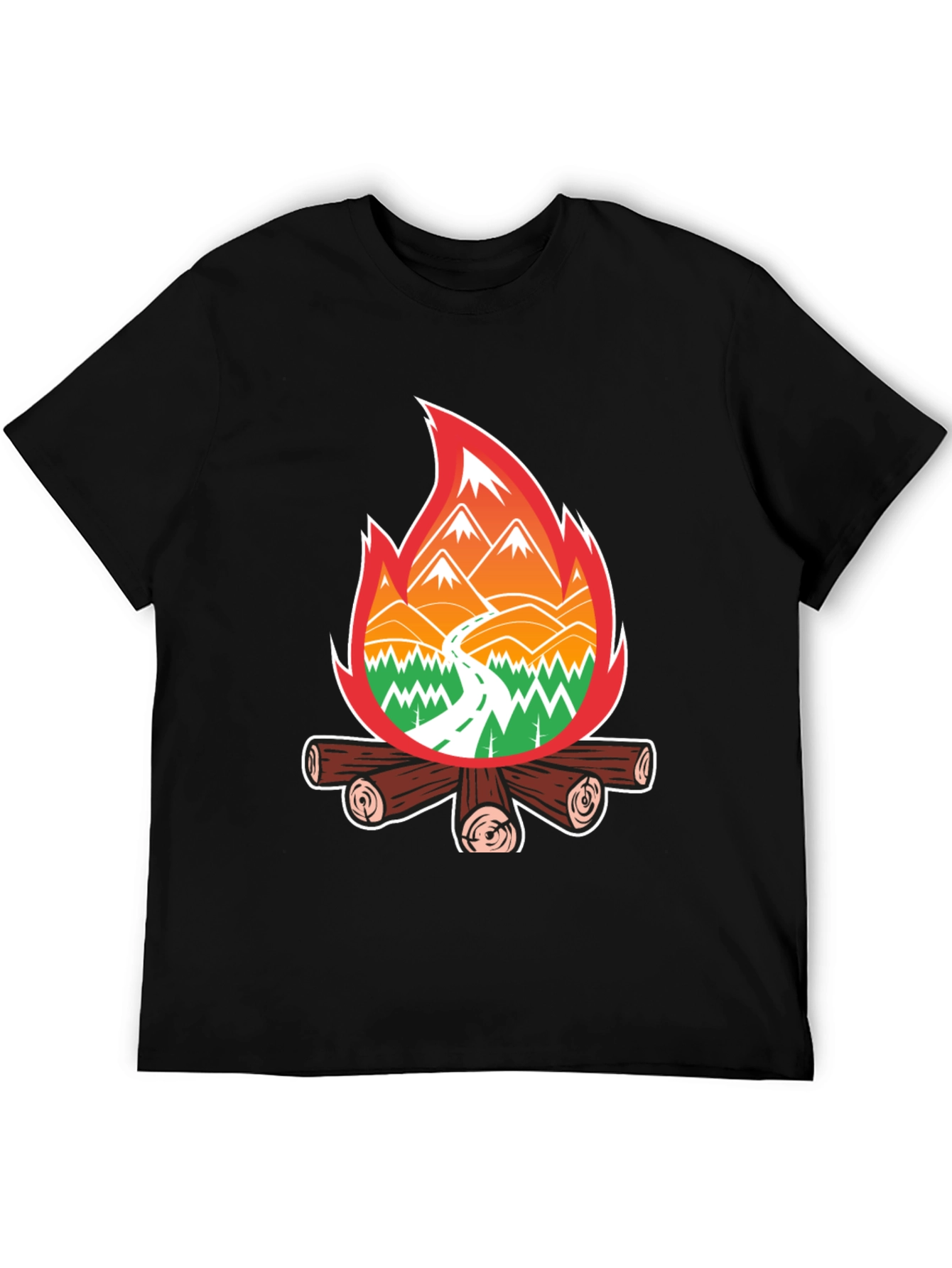 Campfire Scene Graphic Tee - Adventure Ready!