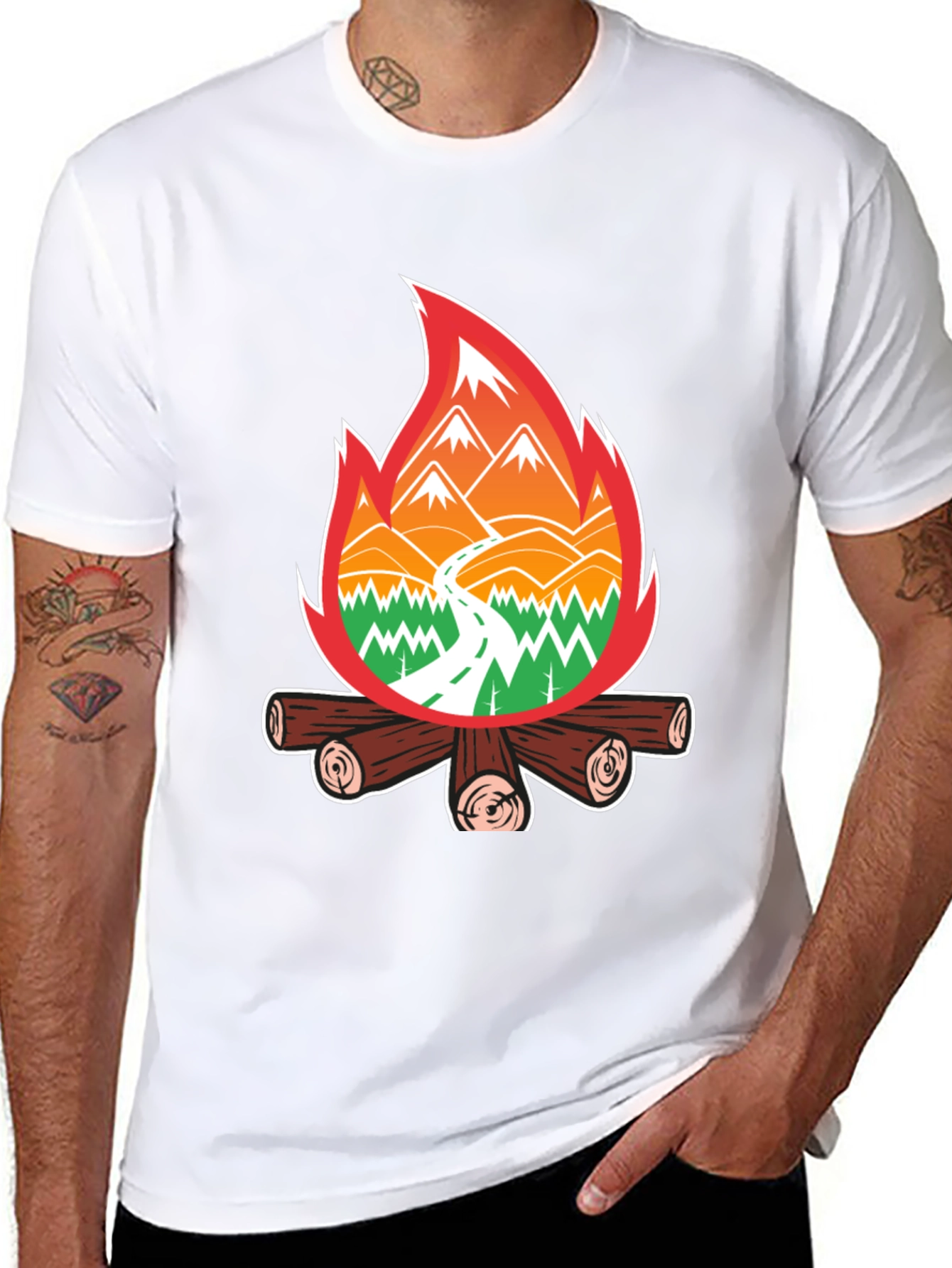 Campfire Scene Graphic Tee - Adventure Ready!