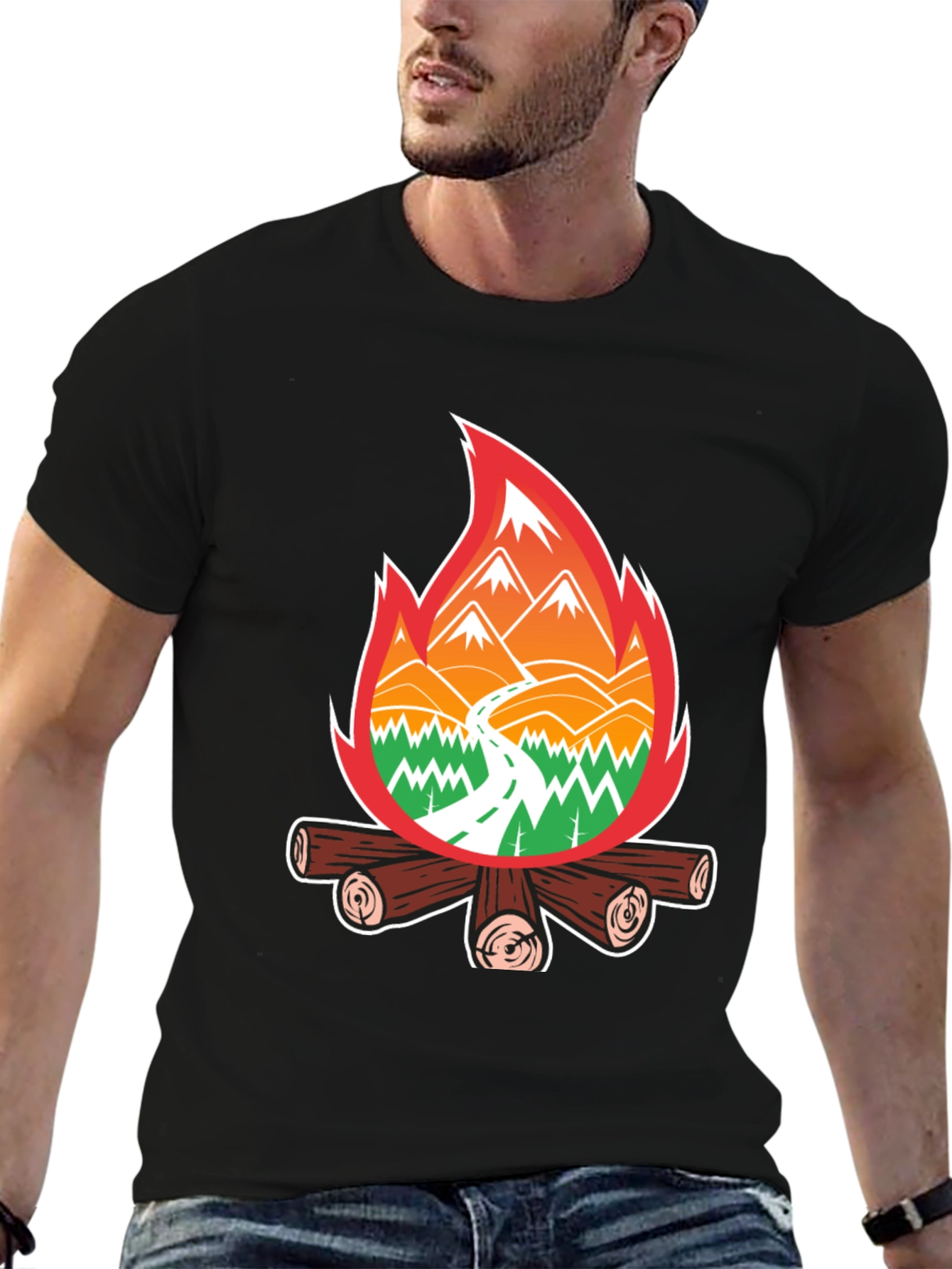 Campfire Scene Graphic Tee - Adventure Ready!