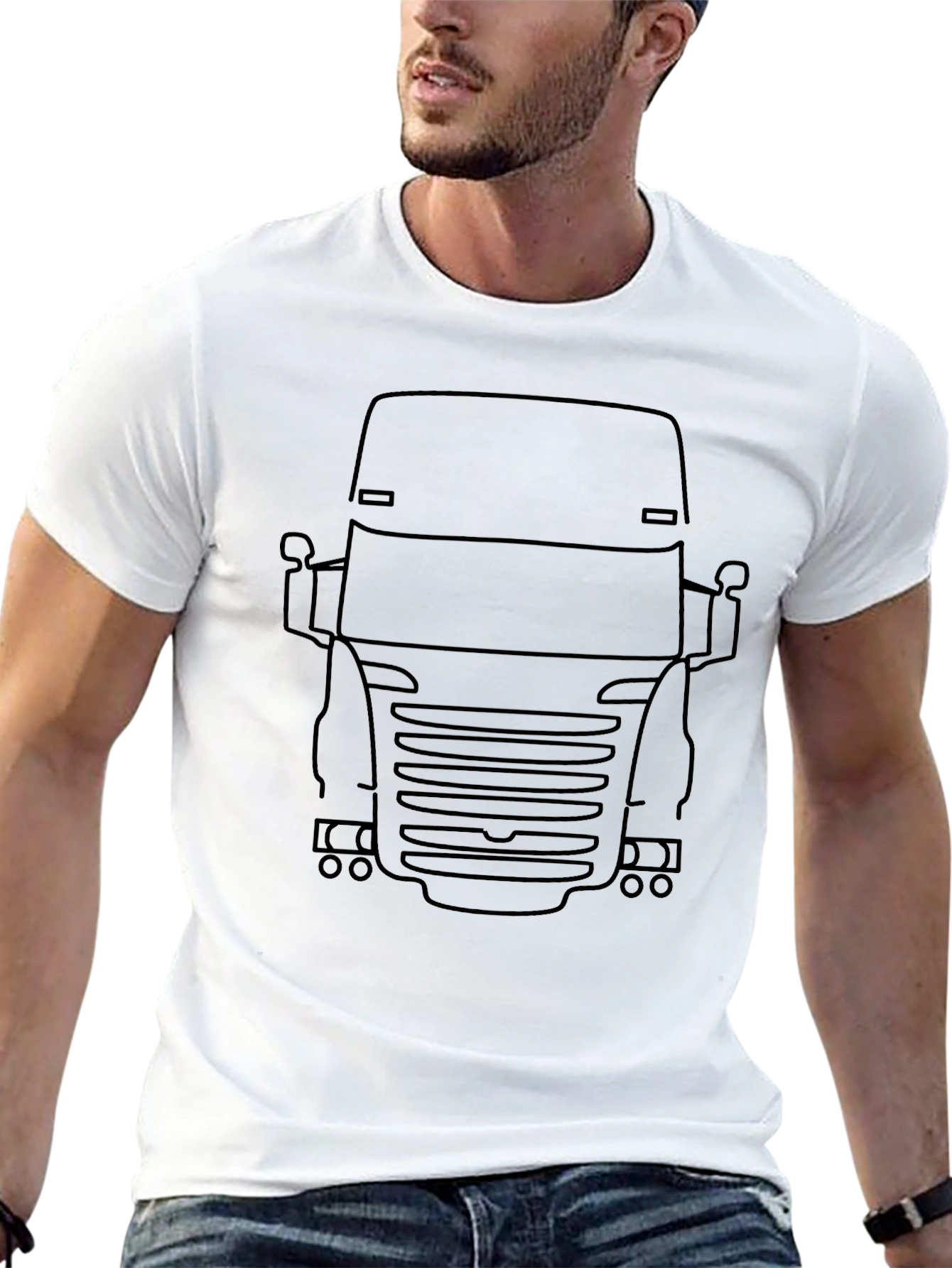 Truck Outline Graphic Black T-Shirt