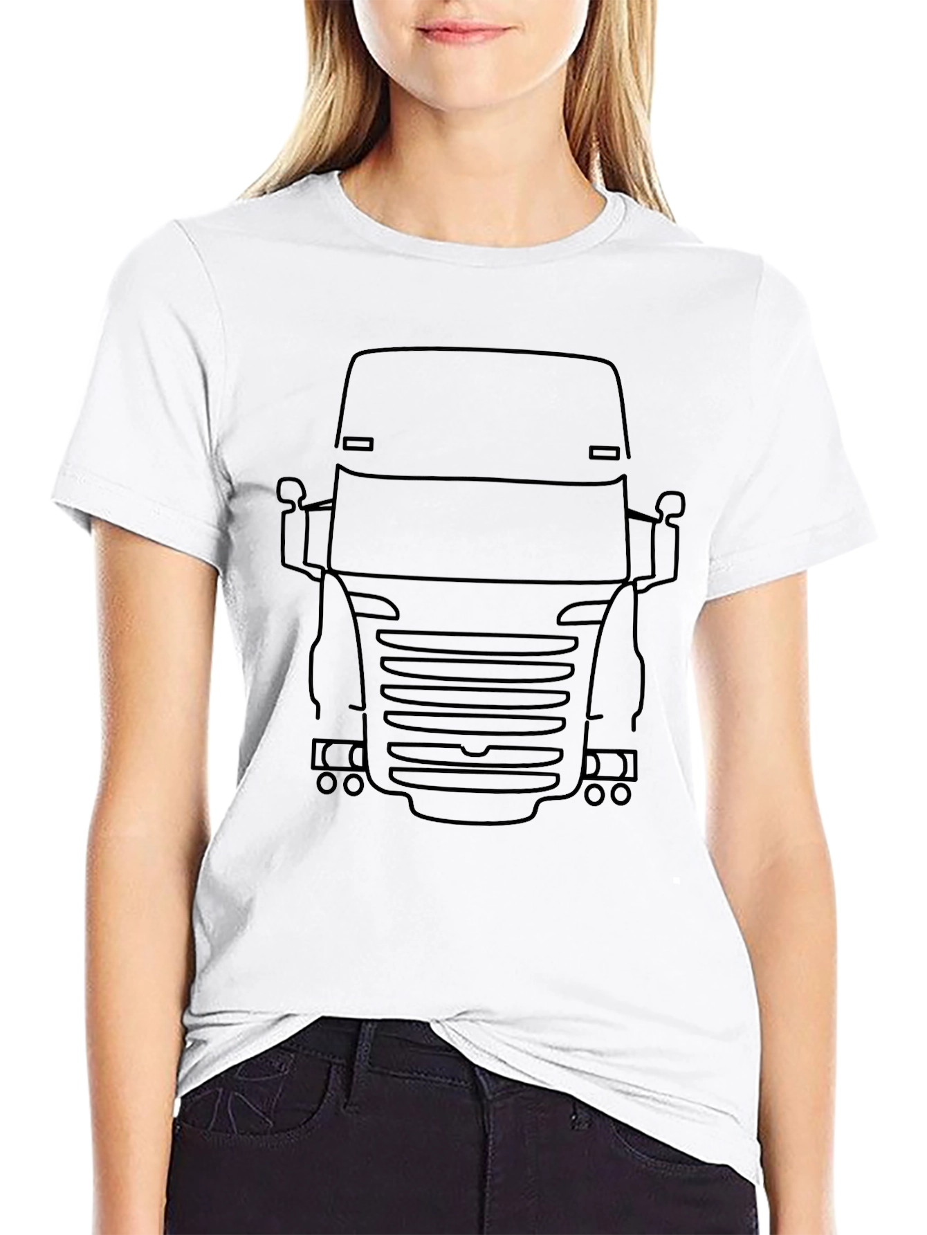Truck Outline Graphic Black T-Shirt