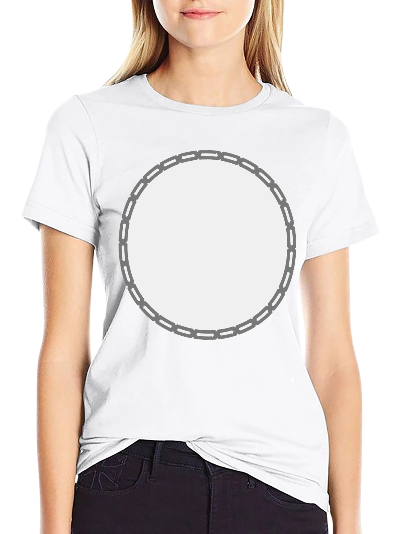 Black T-Shirt with Circular Design Space