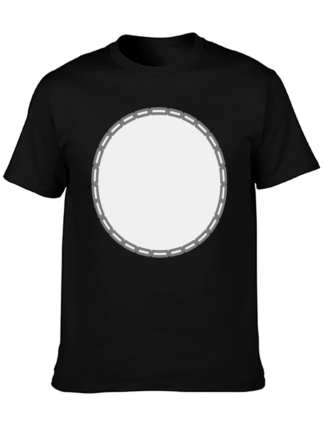 Black T-Shirt with Circular Design Space