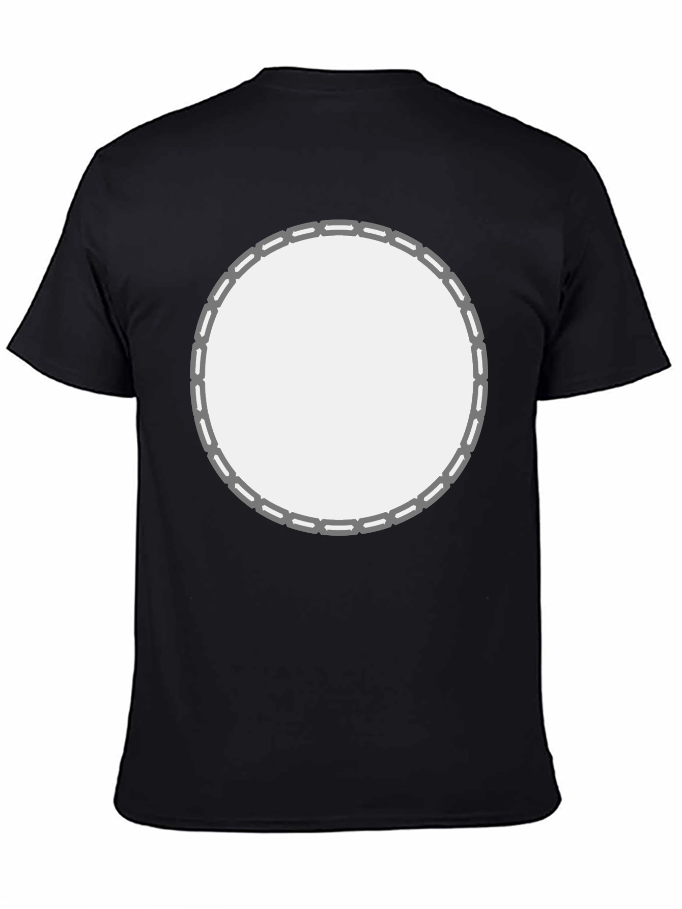Black T-Shirt with Circular Design Space